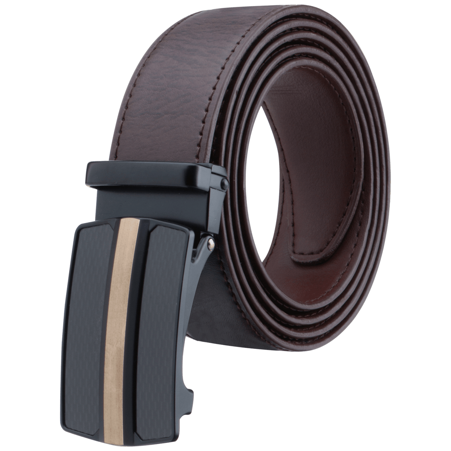Labnoft Men's Auto-Lock PU Leather Belt, Brown