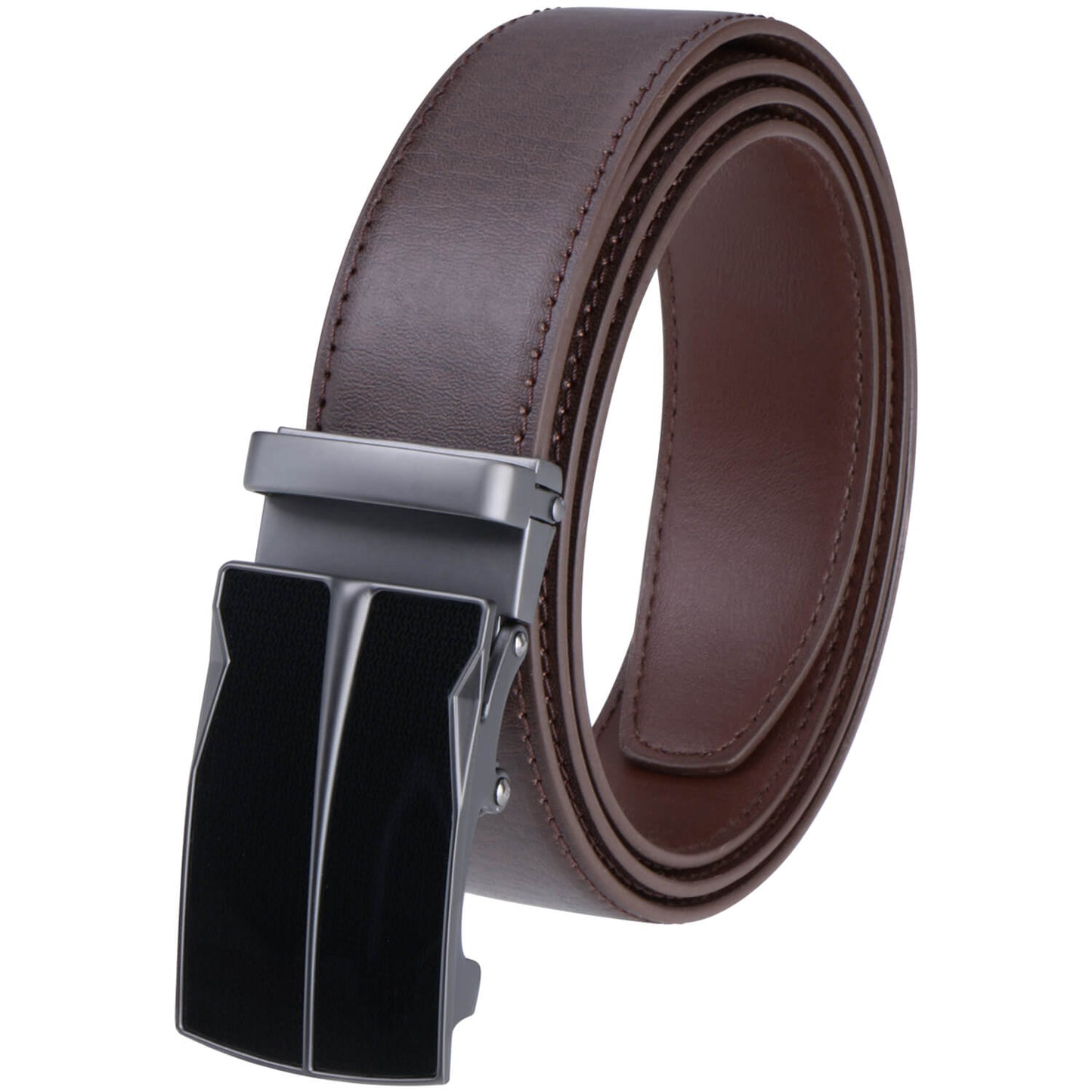 Labnoft Men's Auto-Lock PU Leather Belt, Brown