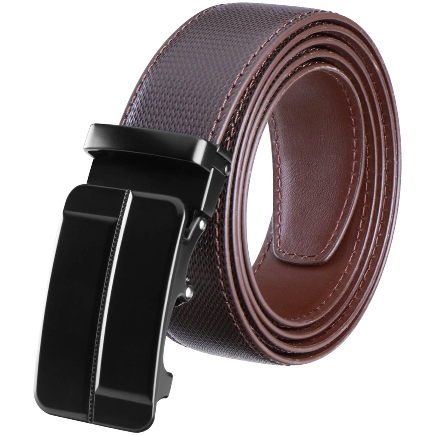 Labnoft Men's Auto-Lock PU Leather Belt, Brown