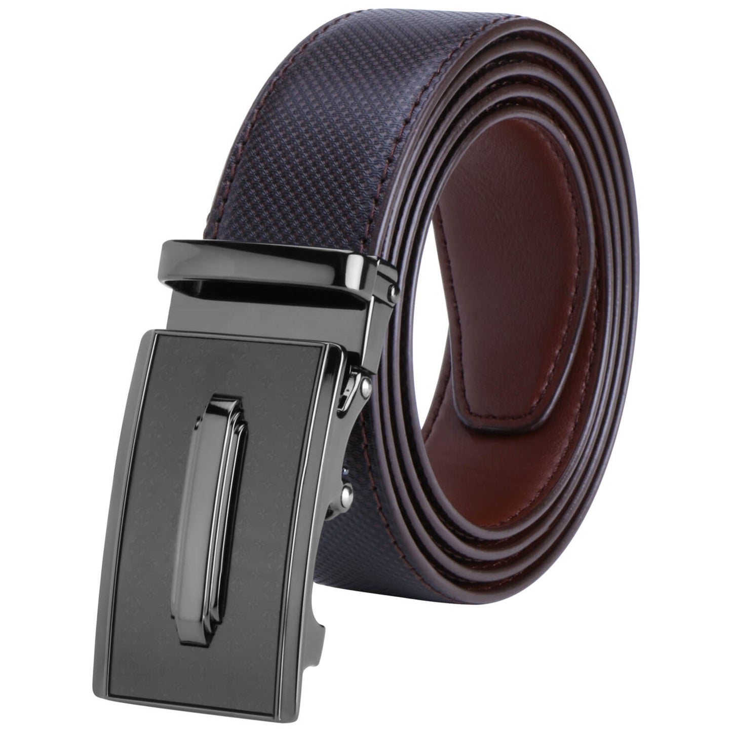 Labnoft Men's Auto-Lock PU Leather Belt, Brown