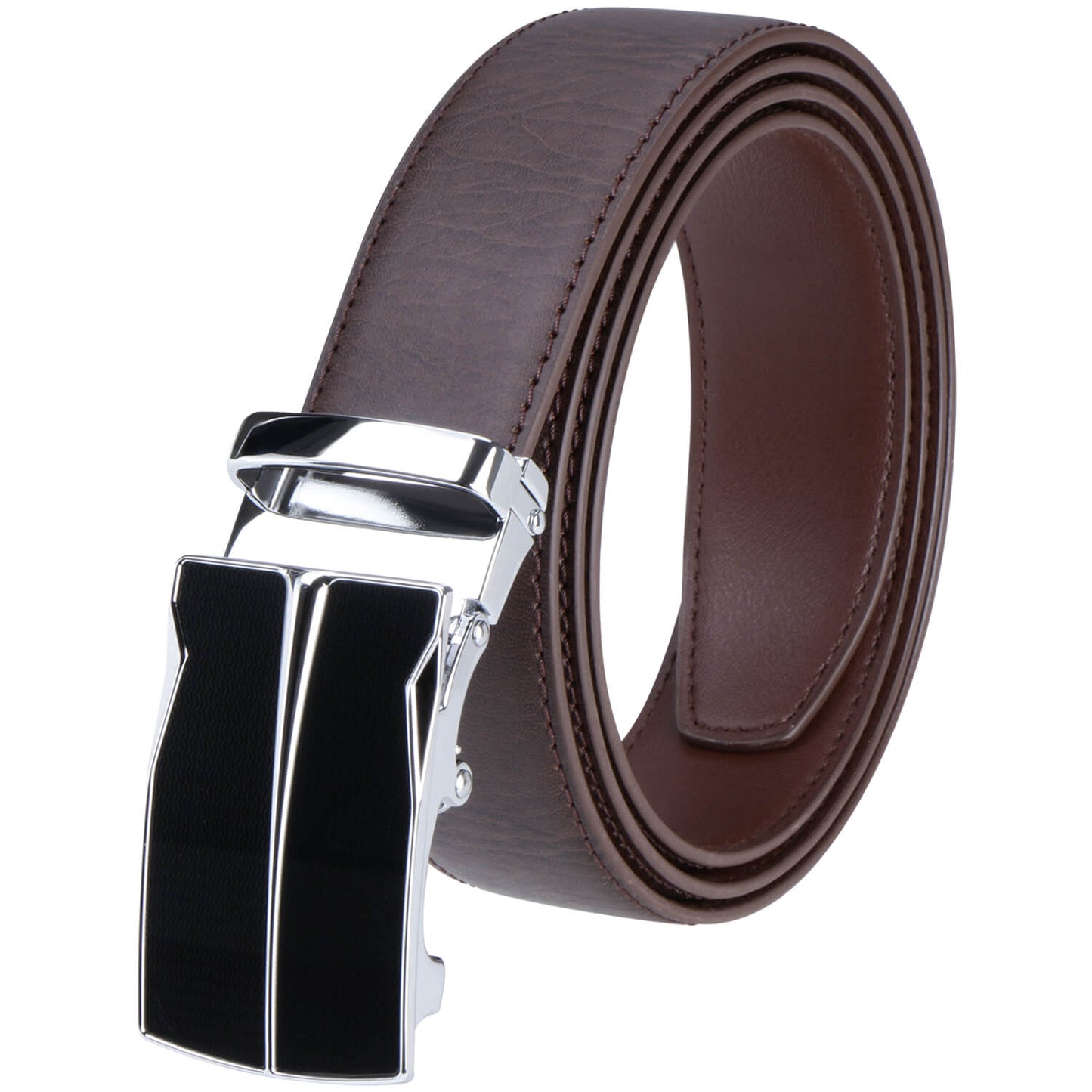 Labnoft Men's Auto-Lock PU Leather Belt, Brown