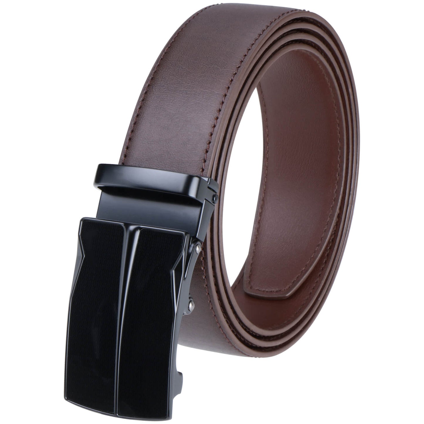 Labnoft Men's Auto-Lock PU Leather Belt, Brown
