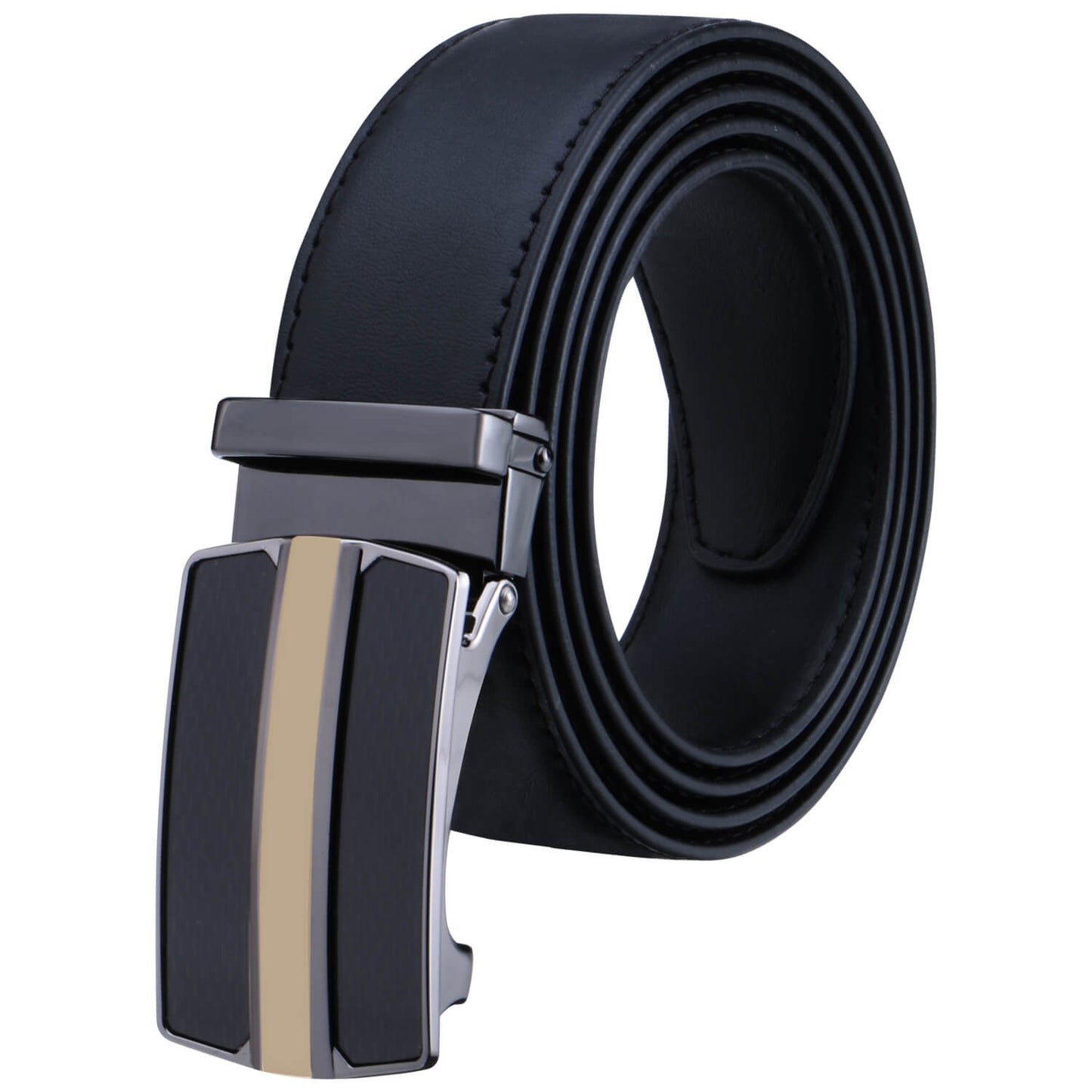 Labnoft Men's Auto-Lock PU Leather Belt, Black