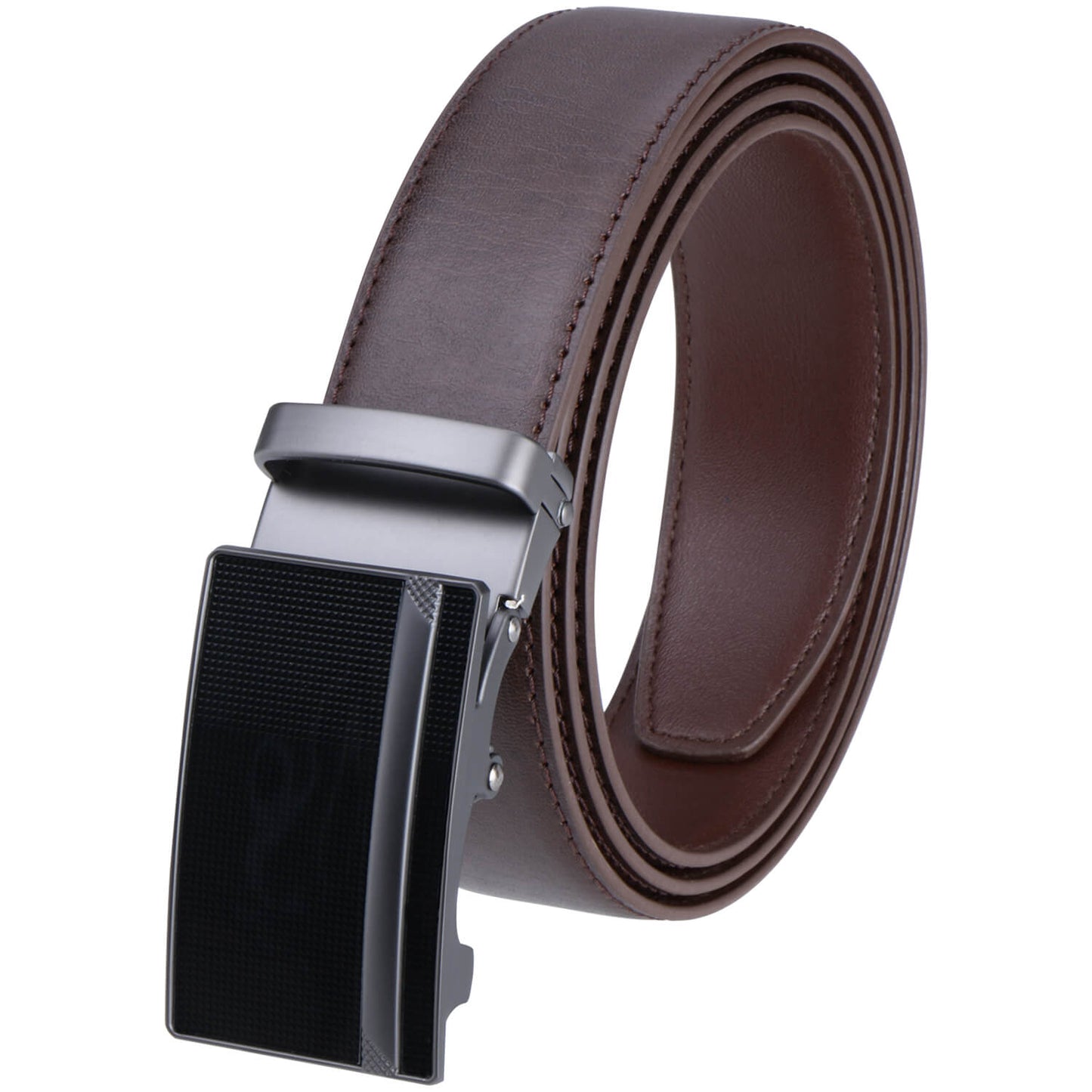 Labnoft Men's Auto-Lock PU Leather Belt, Brown