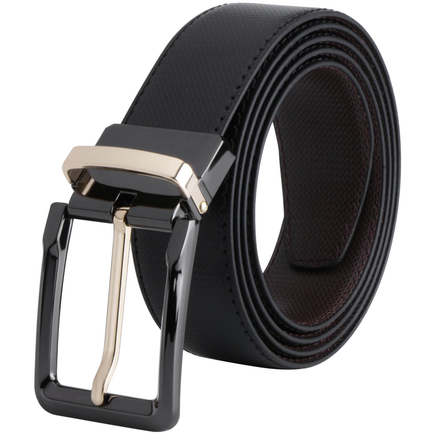 Labnoft Men's Reversible PU Leather Belt (Black & Brown)