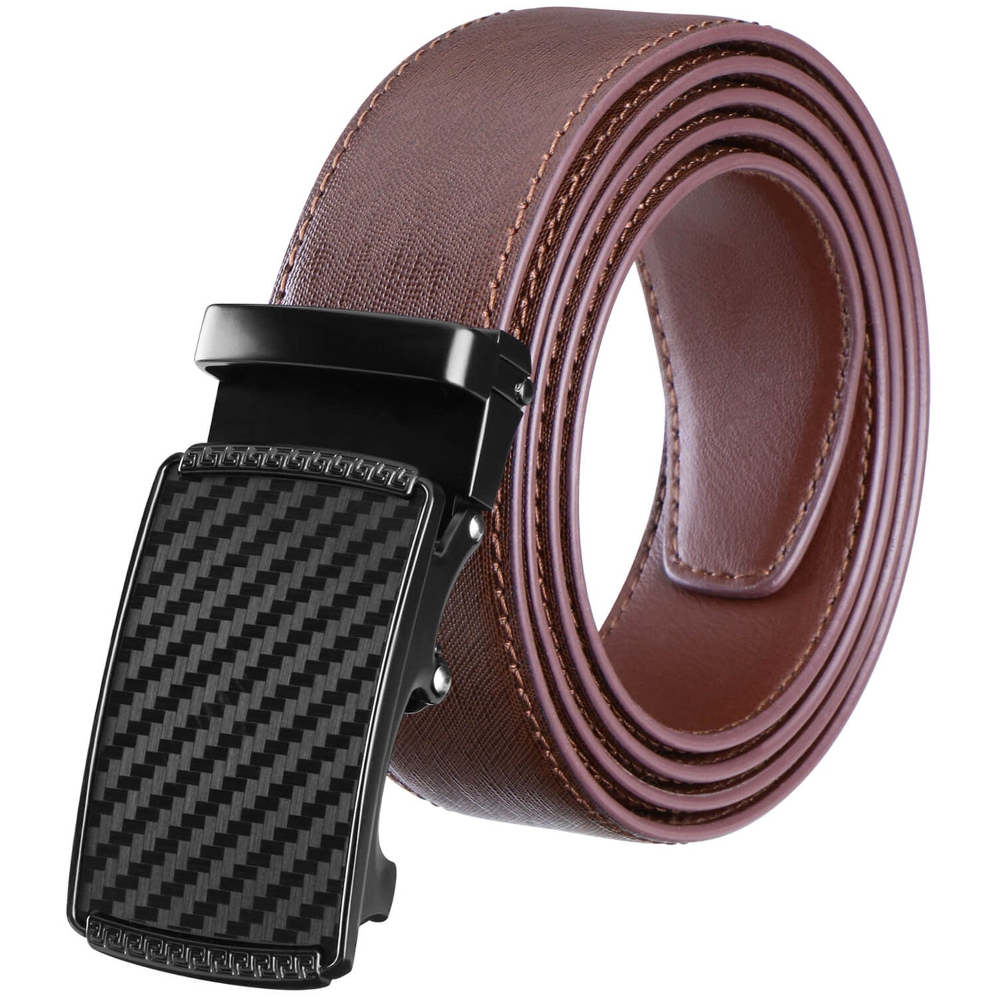 Labnoft Men's Auto-Lock PU Leather Belt, Brown