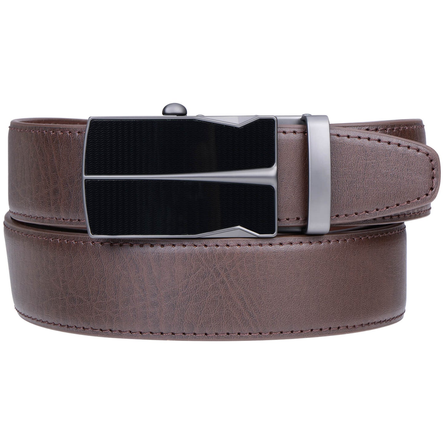 Labnoft Men's Auto-Lock PU Leather Belt, Brown