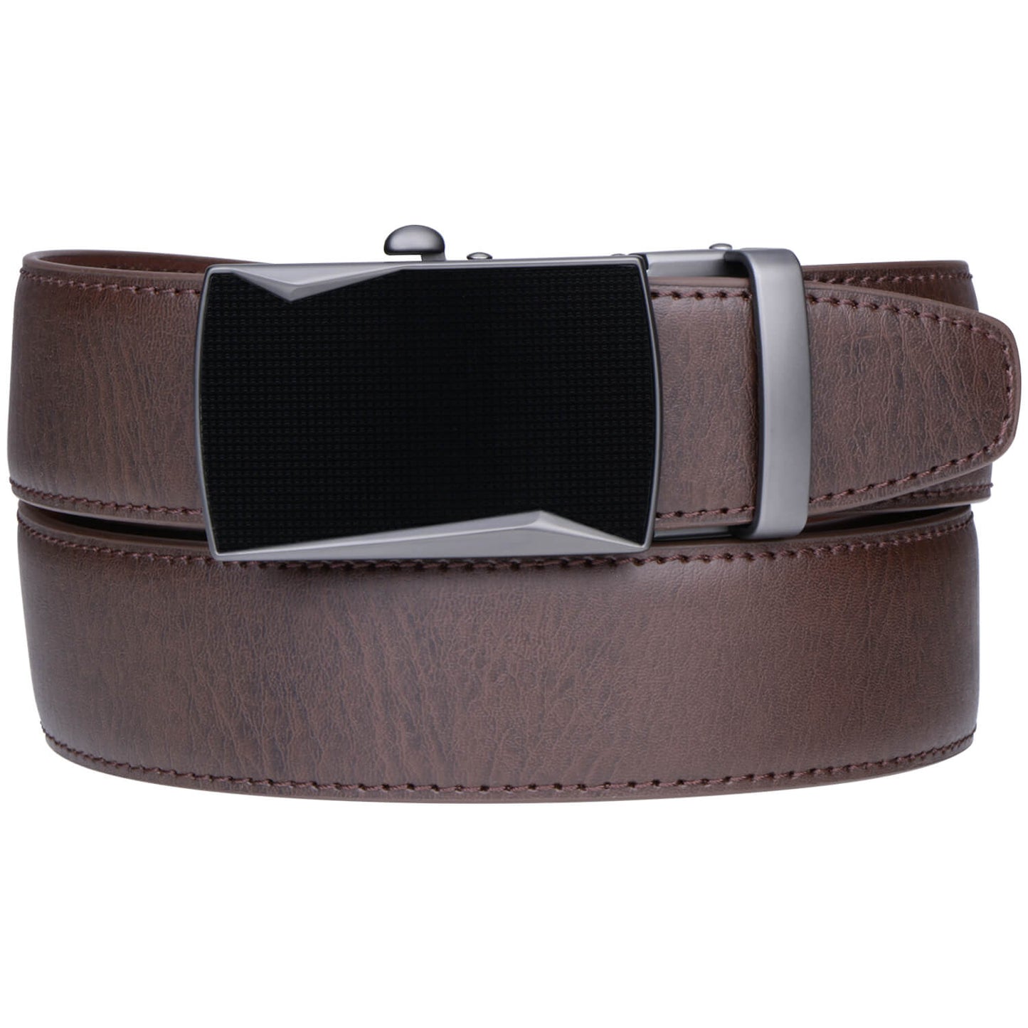 Labnoft Men's Auto-Lock PU Leather Belt, Brown
