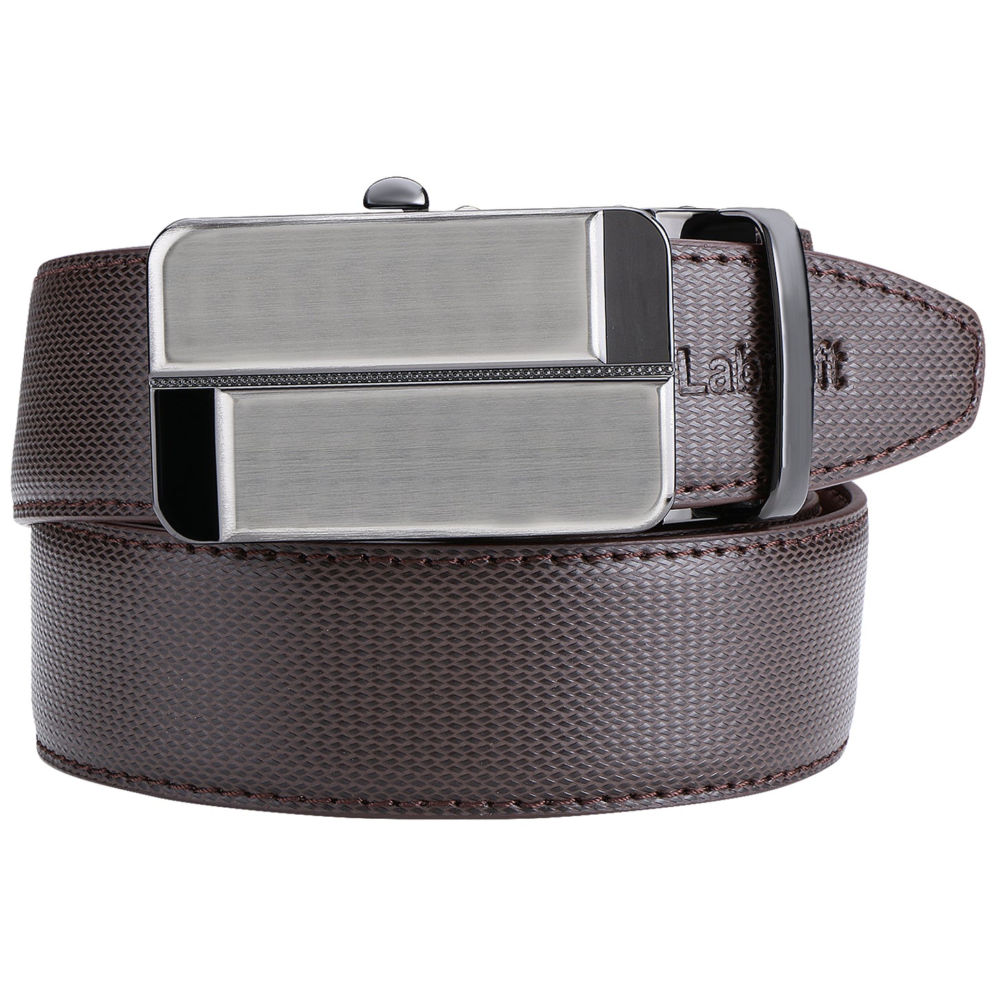 Labnoft Men's Auto-Lock PU Leather Belt, Brown