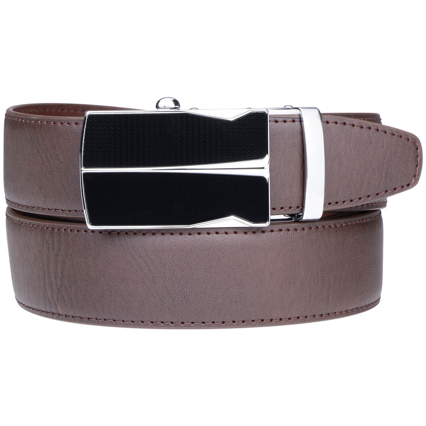 Labnoft Men's Auto-Lock PU Leather Belt, Brown