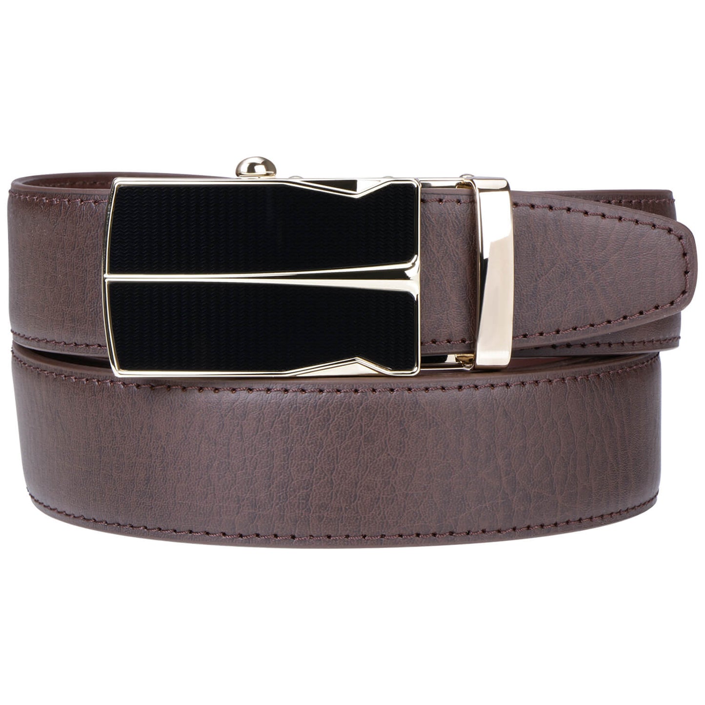 Labnoft Men's Auto-Lock PU Leather Belt, Brown