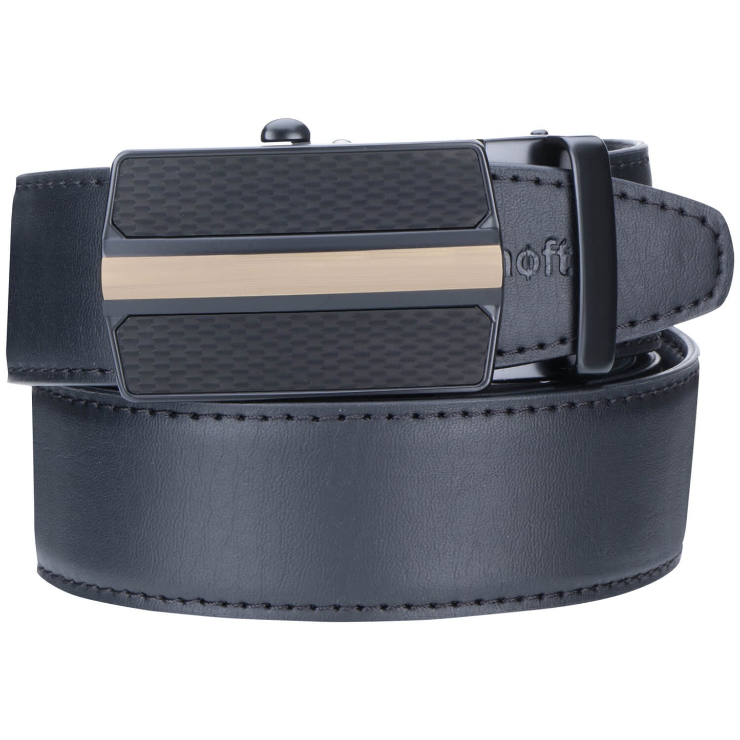 Labnoft Men's Auto-Lock PU Leather Belt, Black