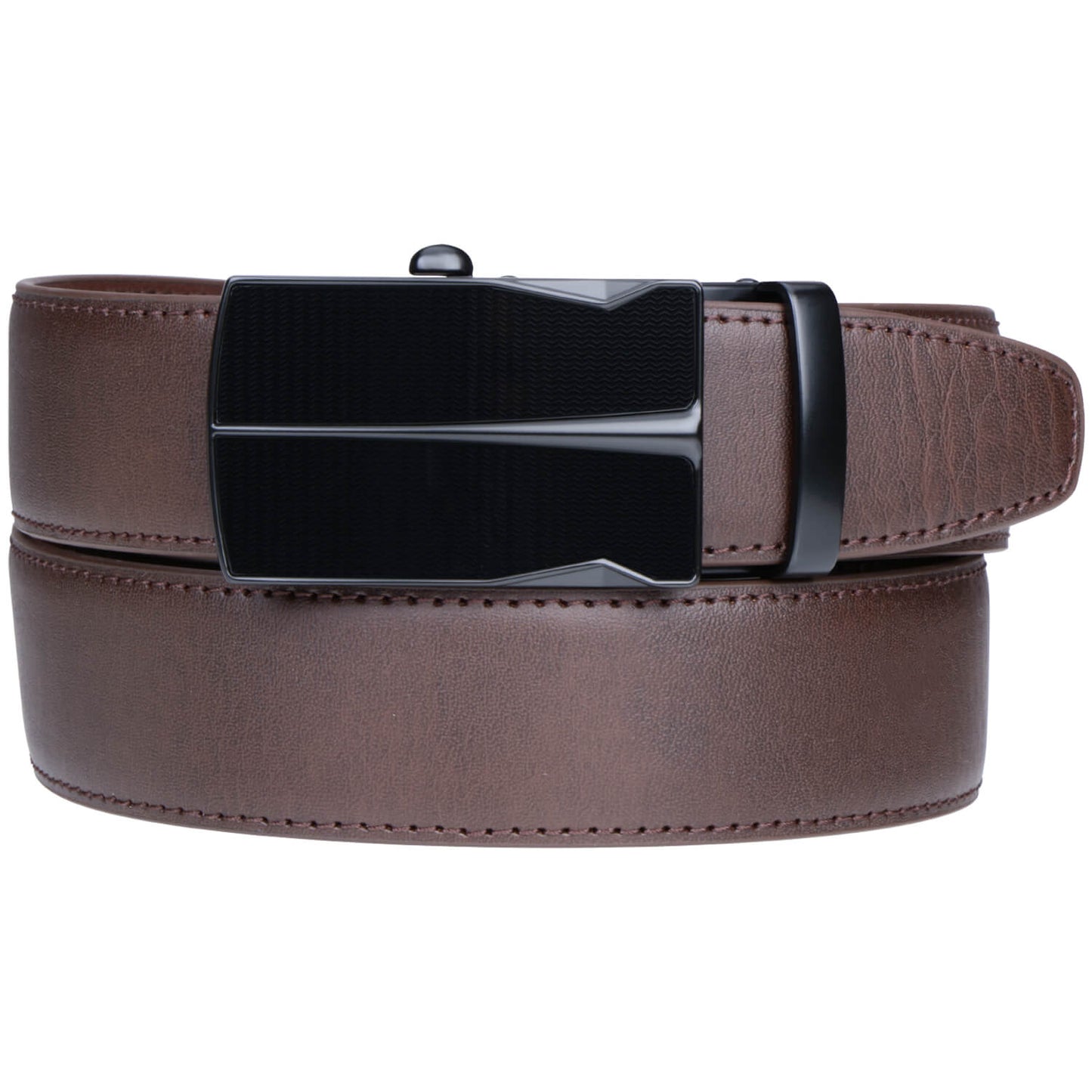 Labnoft Men's Auto-Lock PU Leather Belt, Brown