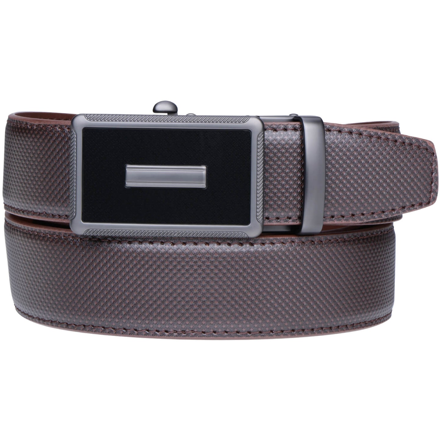Labnoft Men's Auto-Lock PU Leather Belt, Brown