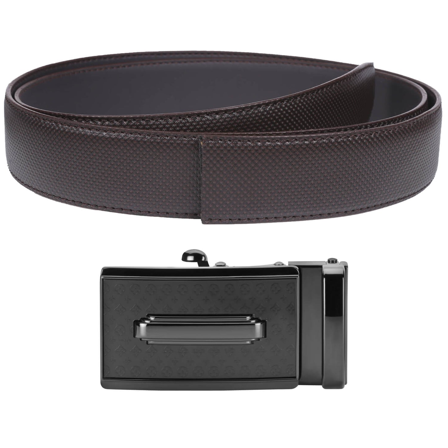Labnoft Men's Auto-Lock PU Leather Belt, Brown