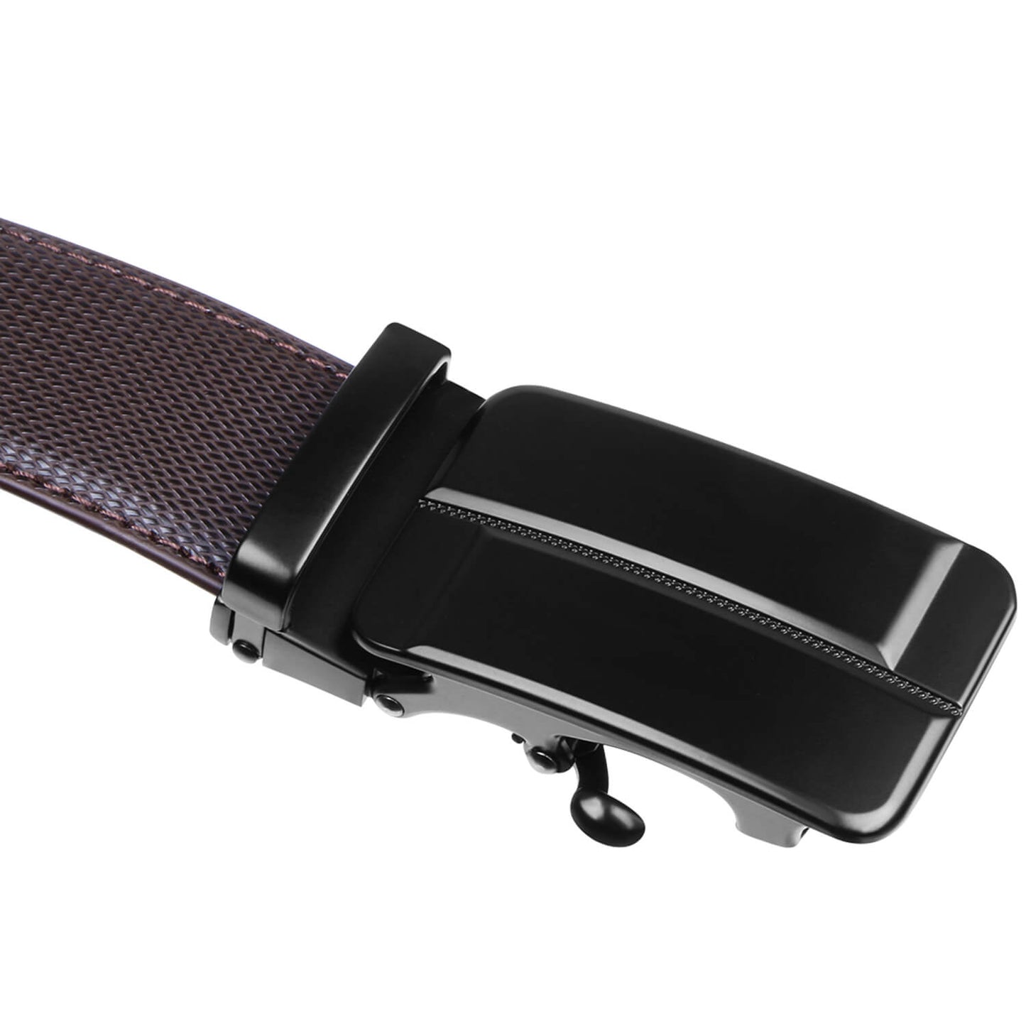 Labnoft Men's Auto-Lock PU Leather Belt, Brown