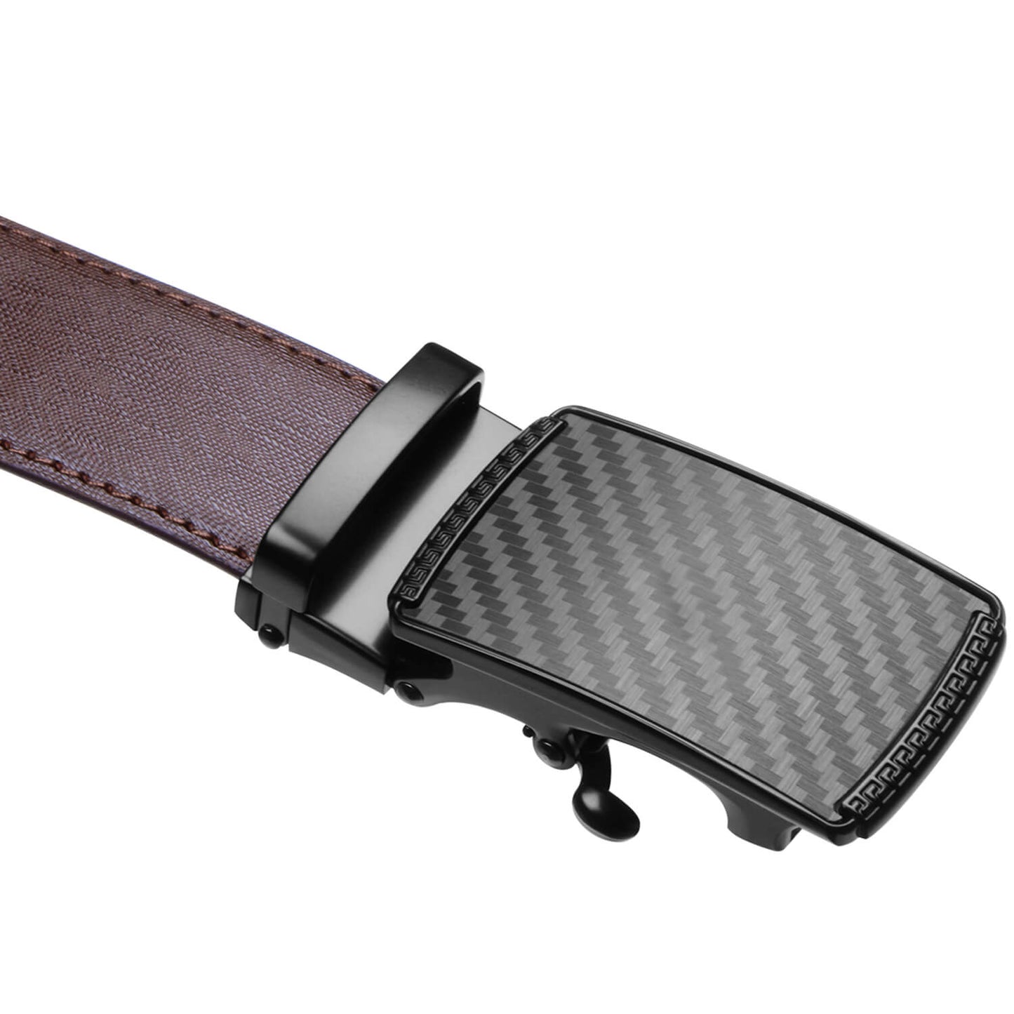 Labnoft Men's Auto-Lock PU Leather Belt, Brown