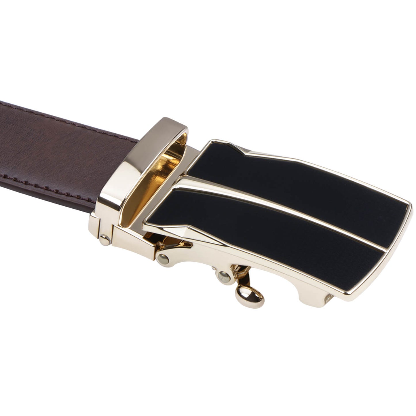 Labnoft Men's Auto-Lock PU Leather Belt, Brown