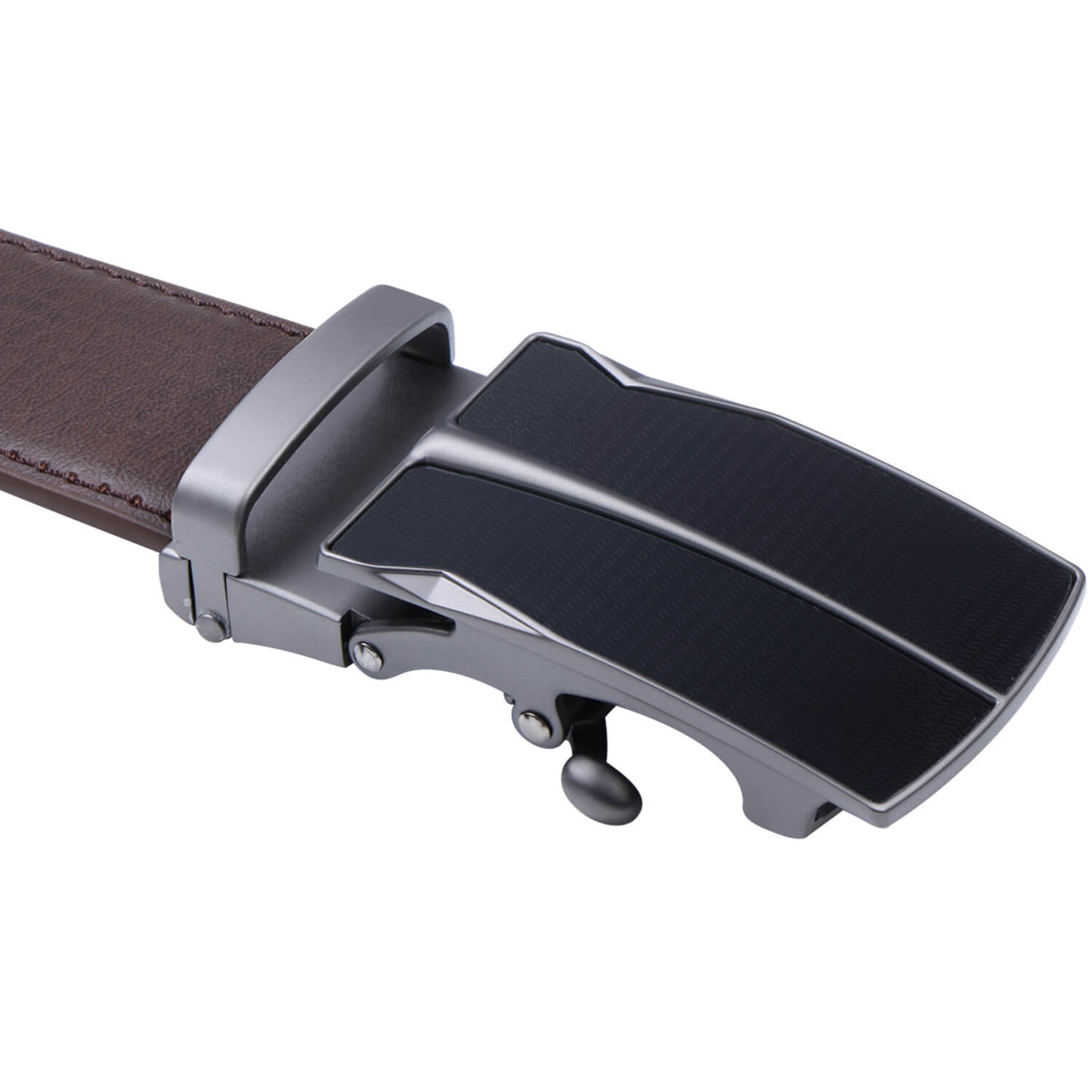 Labnoft Men's Auto-Lock PU Leather Belt, Brown