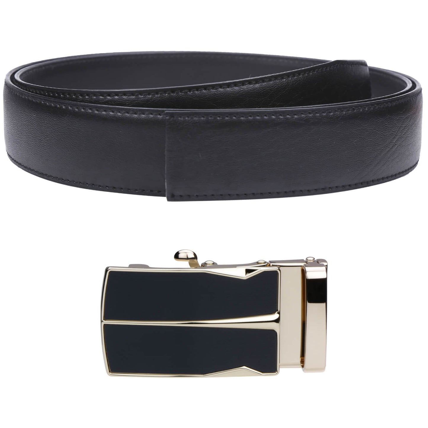 Labnoft Men's Auto-Lock PU Leather Belt, Black