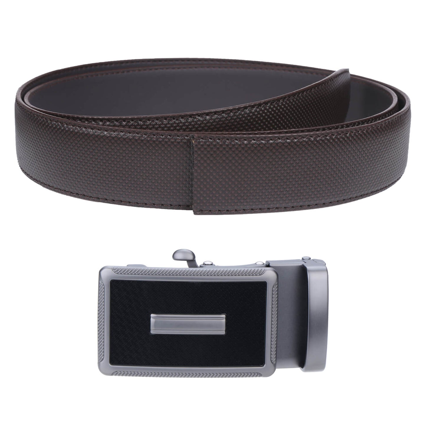 Labnoft Men's Auto-Lock PU Leather Belt, Brown