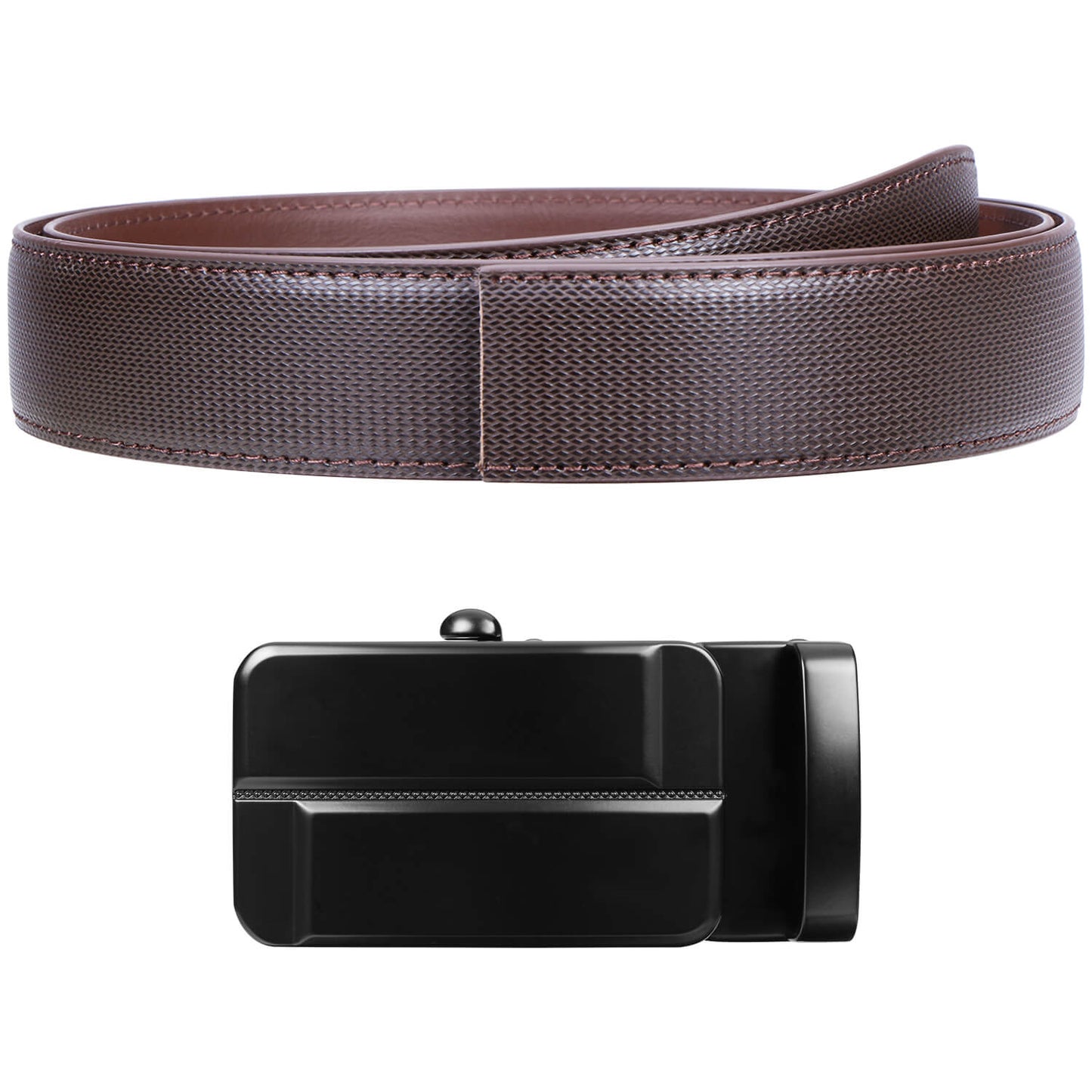 Labnoft Men's Auto-Lock PU Leather Belt, Brown