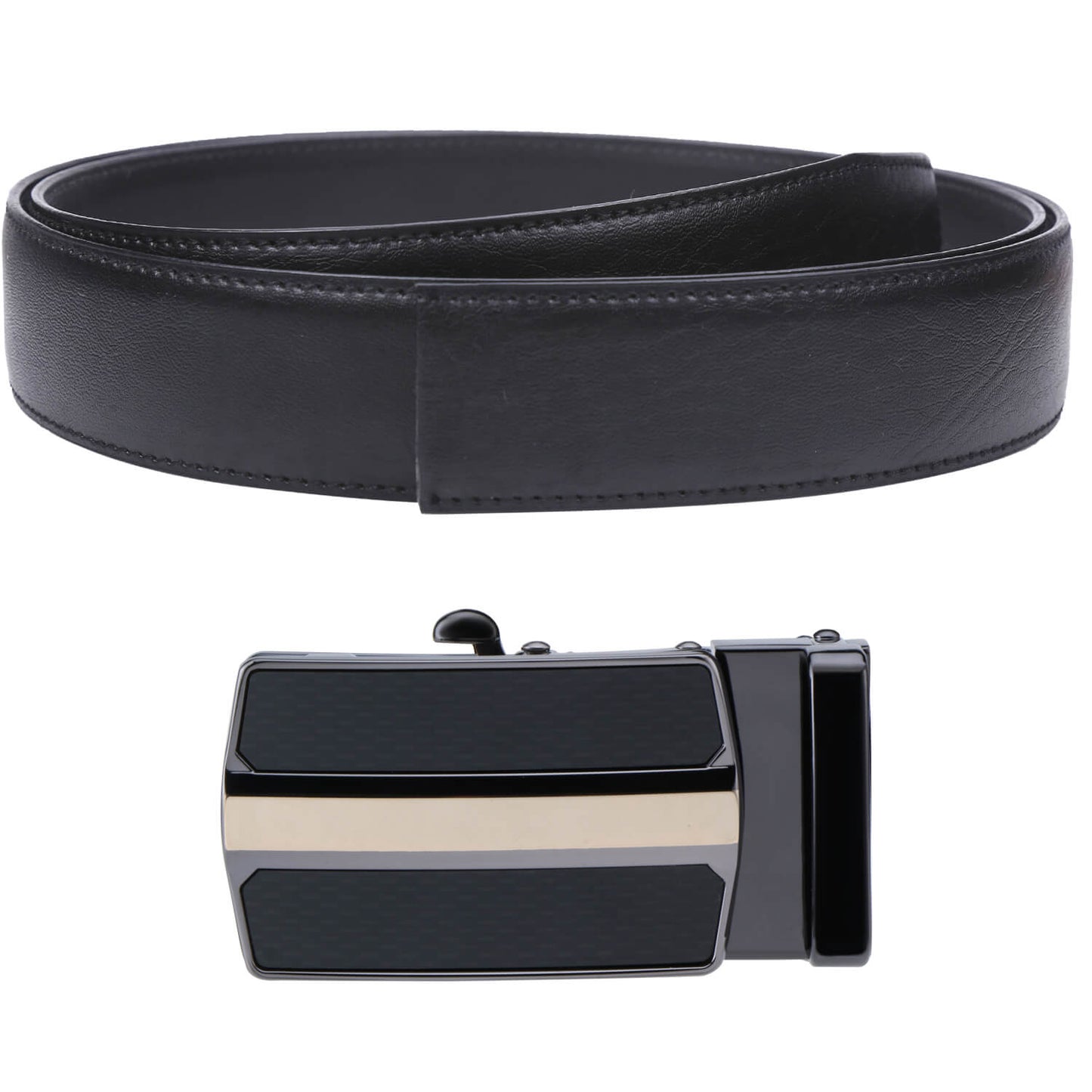 Labnoft Men's Auto-Lock PU Leather Belt, Black