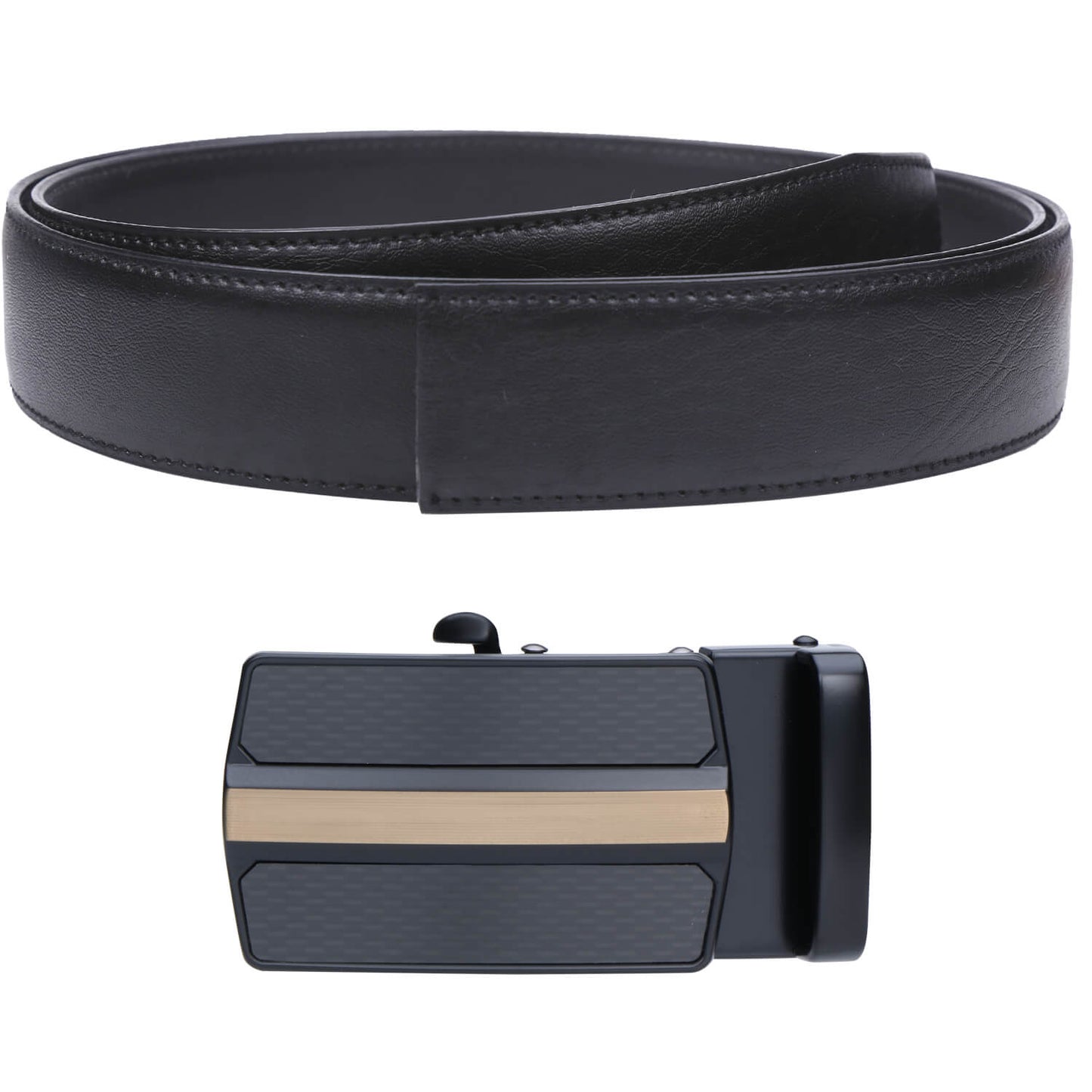 Labnoft Men's Auto-Lock PU Leather Belt, Black