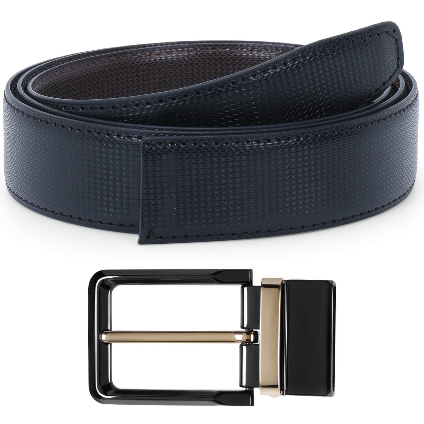 Labnoft Men's Reversible PU Leather Belt (Black & Brown)