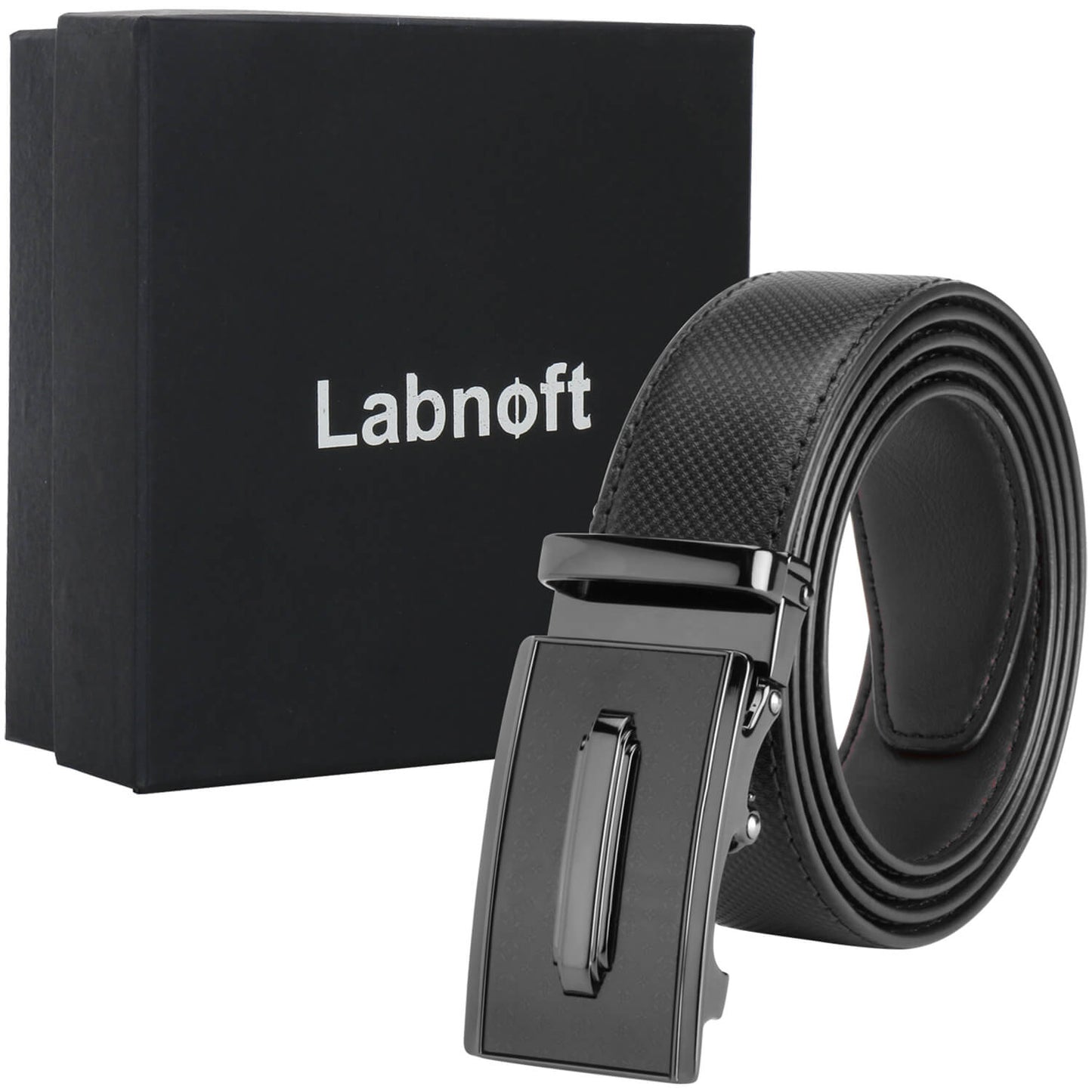 Labnoft Men's Auto-Lock PU Leather Belt, Black