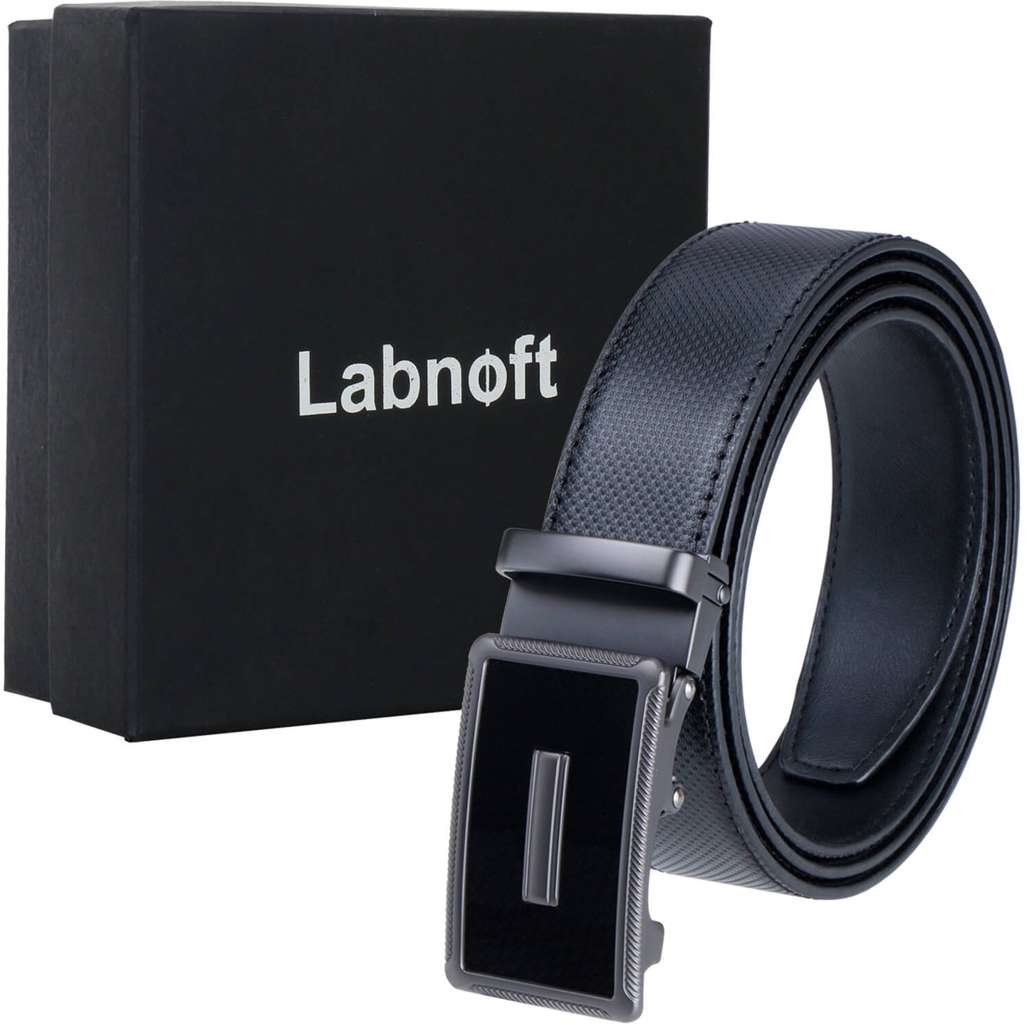 Labnoft Men's Auto-Lock PU Leather Belt, Black