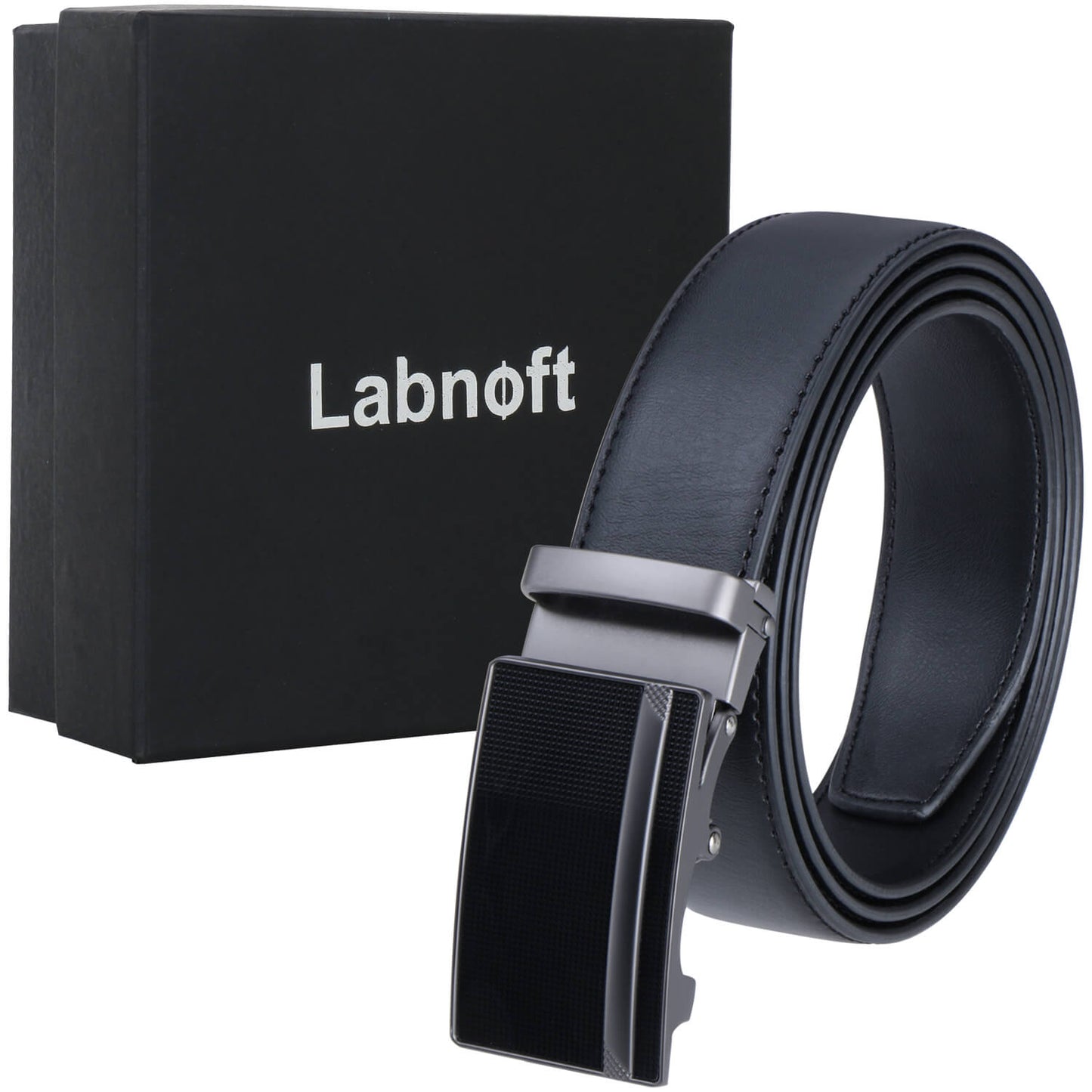 Labnoft Men's Auto-Lock PU Leather Belt, Black