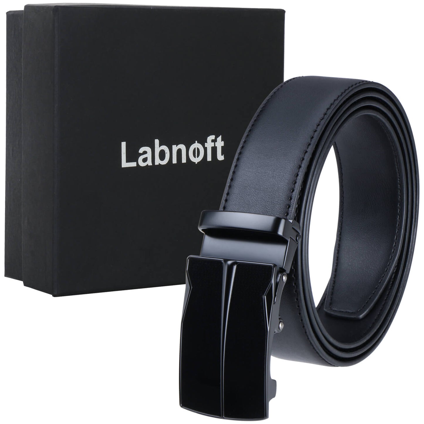 Labnoft Men's Auto-Lock PU Leather Belt, Black