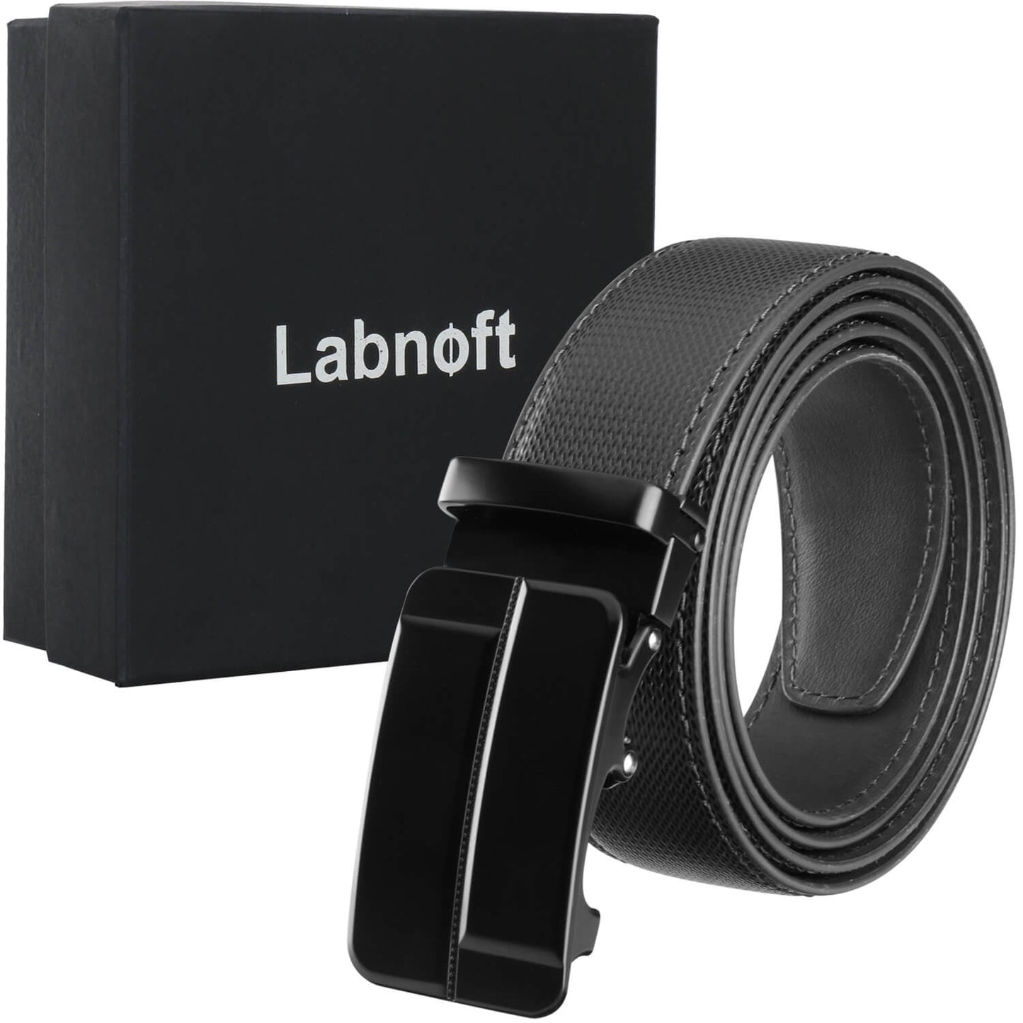 Labnoft Men's Auto-Lock PU Leather Belt, Black