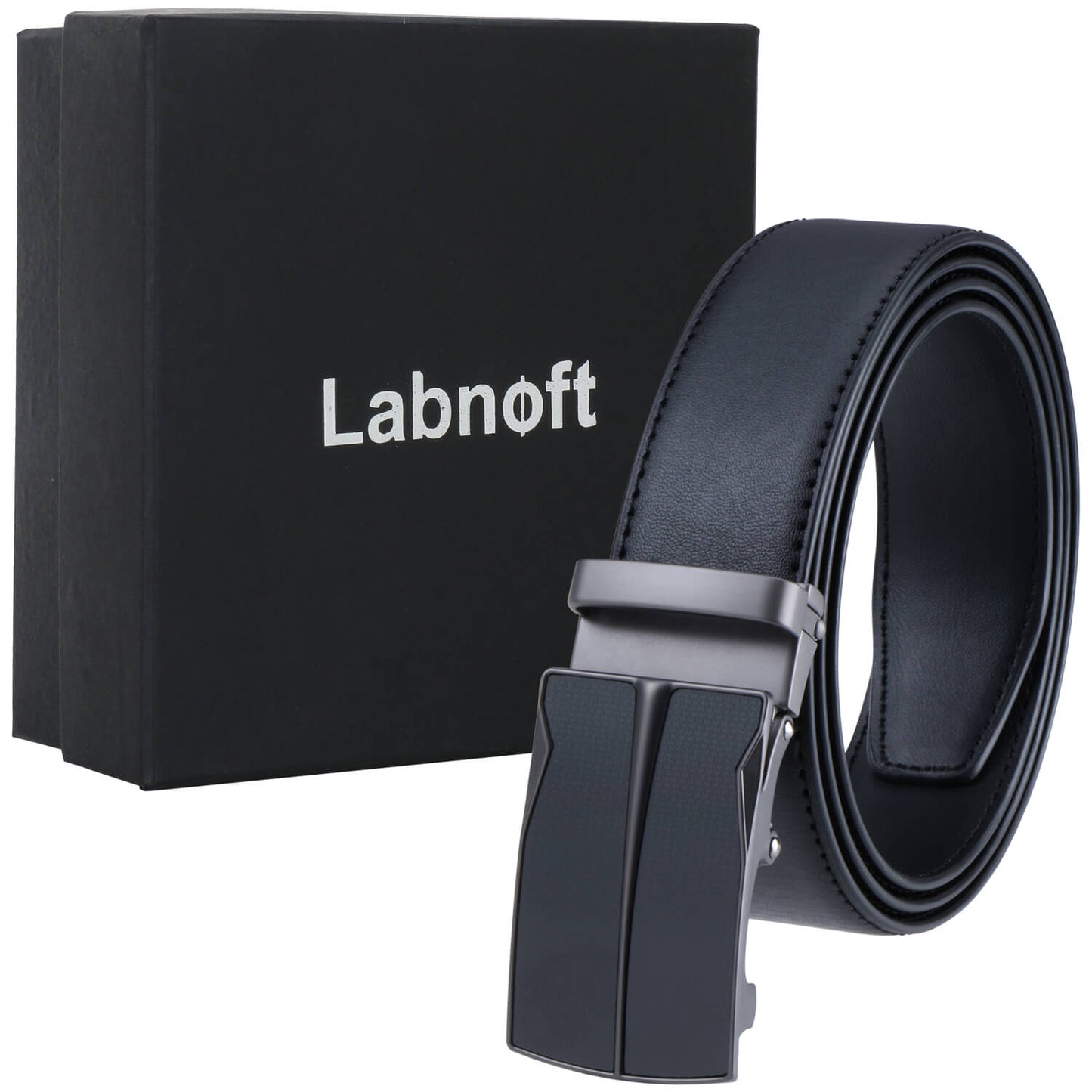 Labnoft Men's Auto-Lock PU Leather Belt, Black