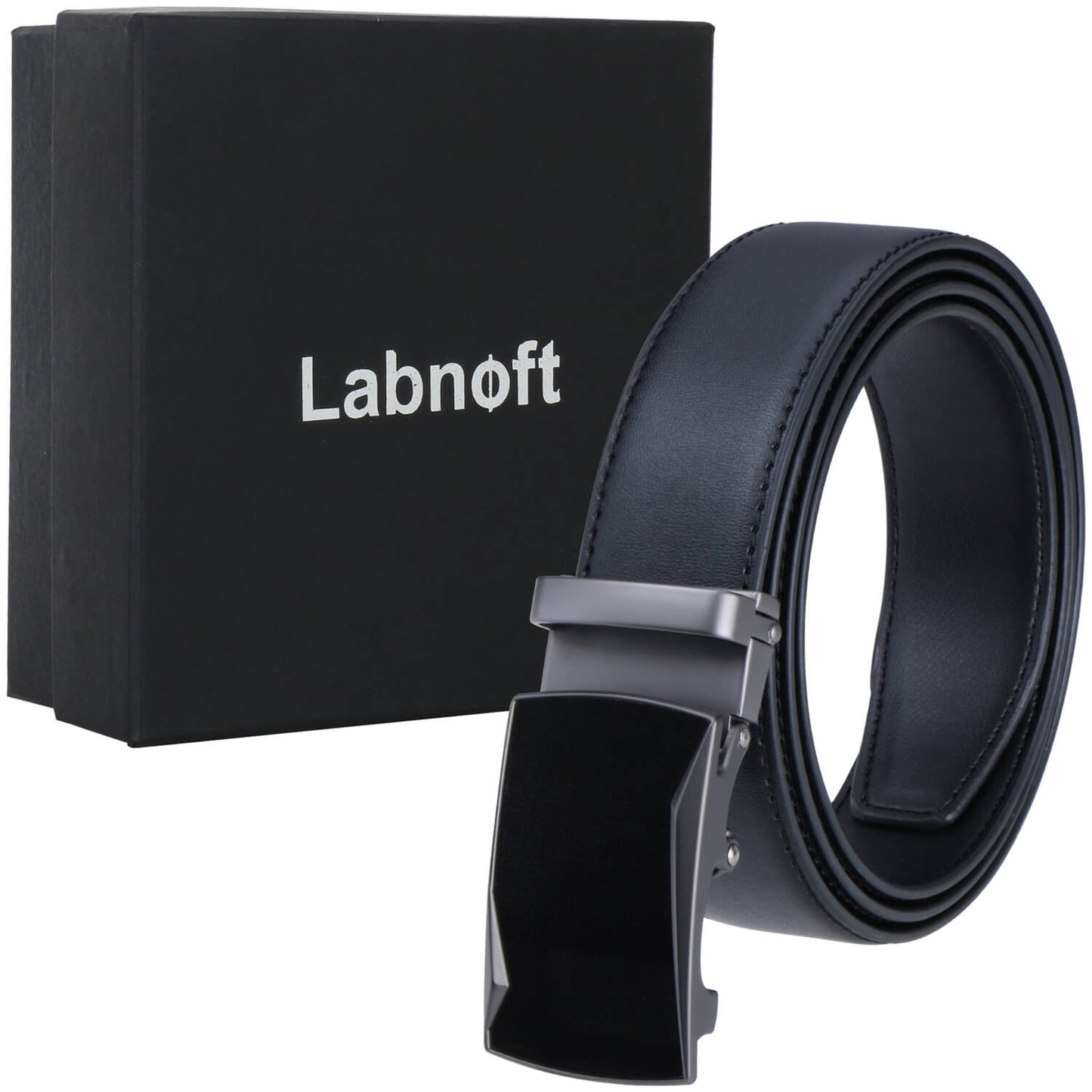 Labnoft Men's Auto-Lock PU Leather Belt, Black