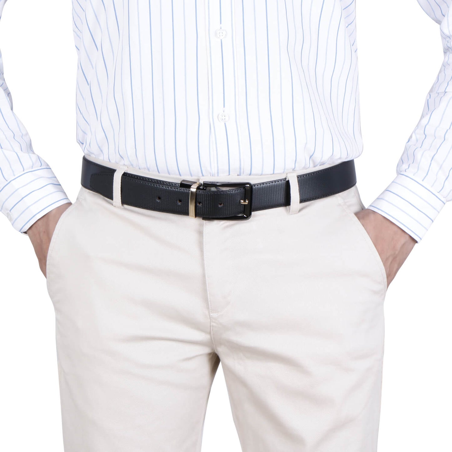 Labnoft Men's Reversible PU Leather Belt (Black & Brown)