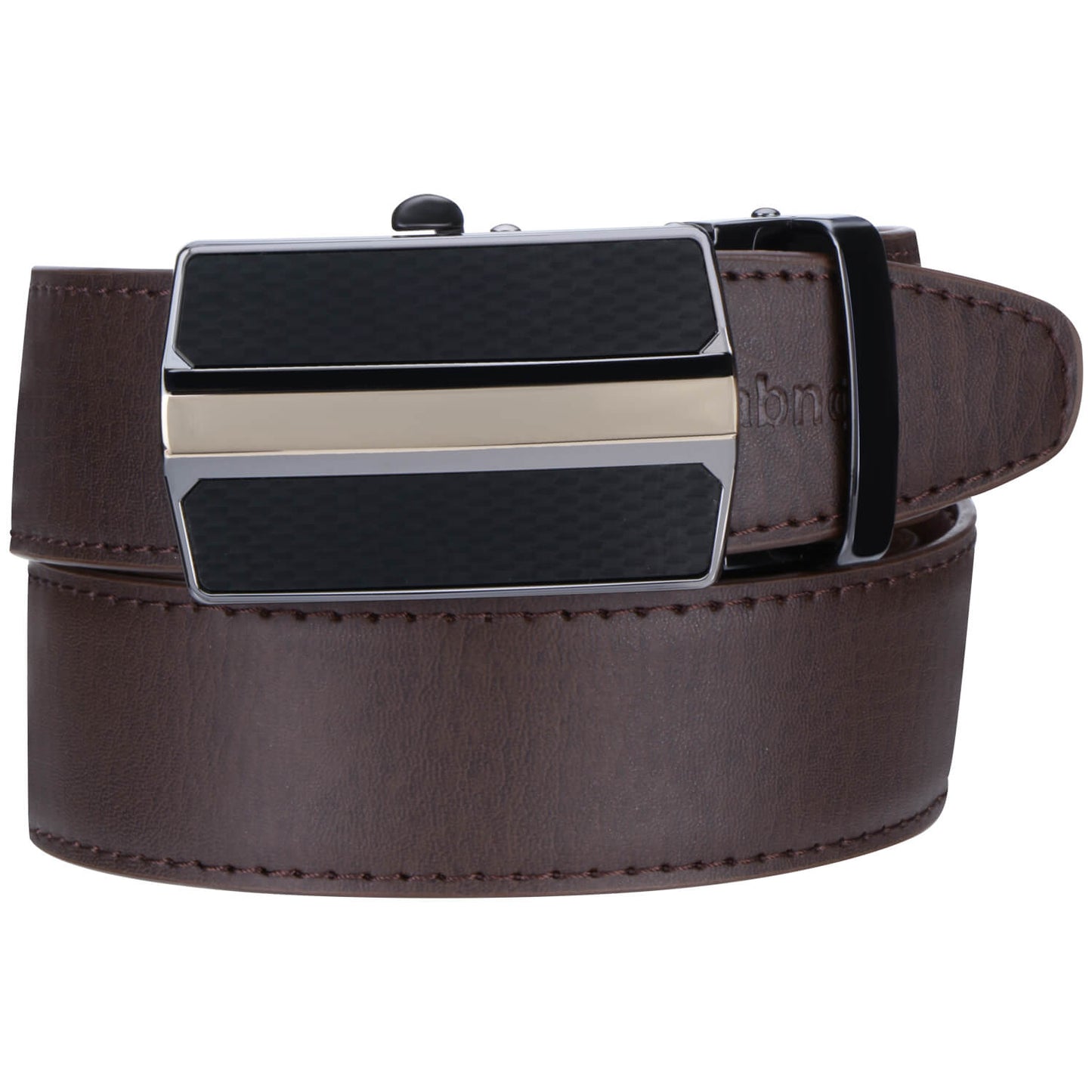 Labnoft Men's Auto-Lock PU Leather Belt, Brown
