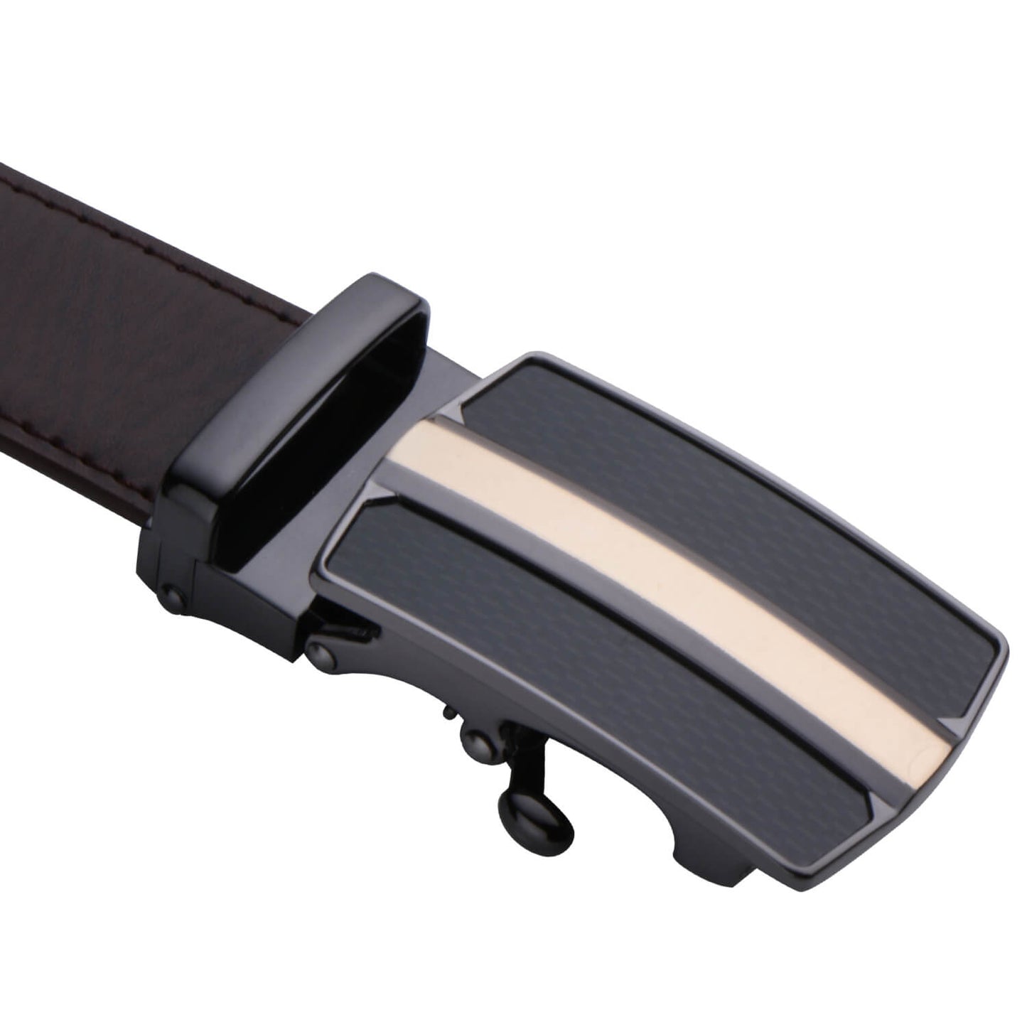 Labnoft Men's Auto-Lock PU Leather Belt, Brown
