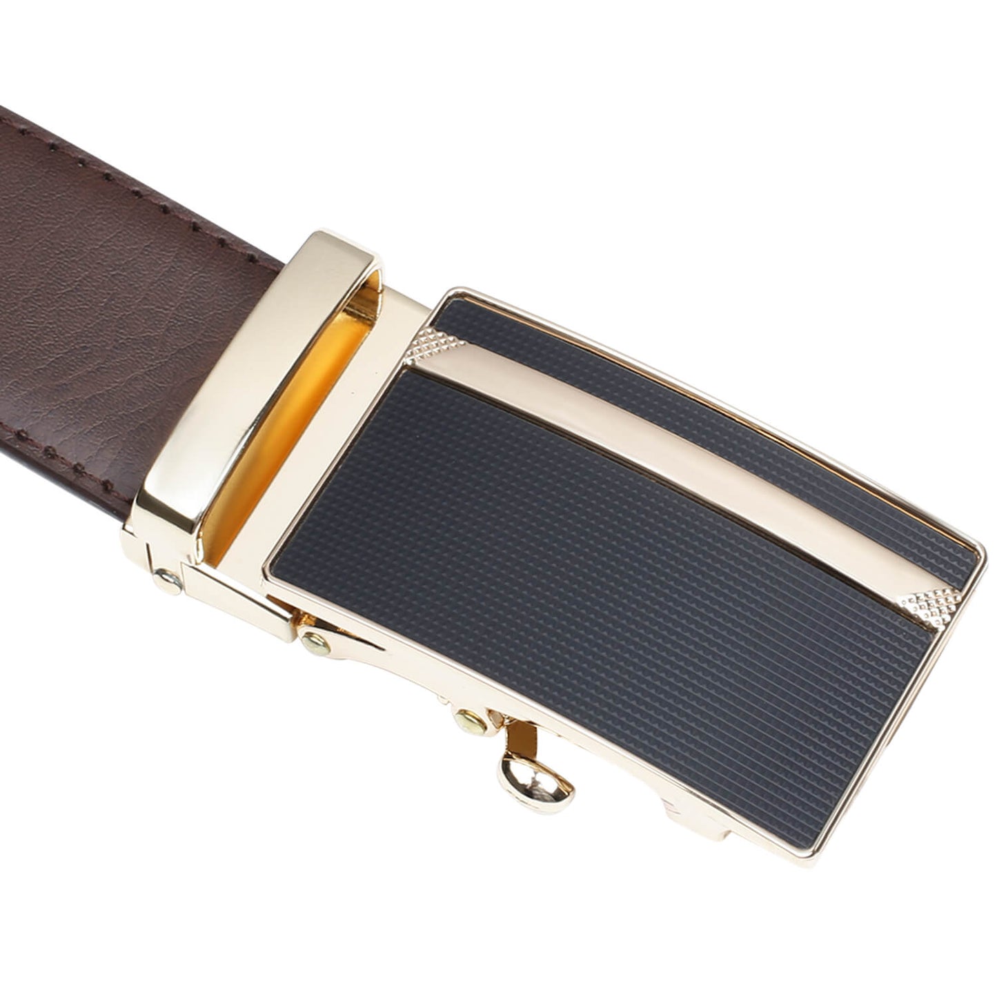 Labnoft Men's Auto-Lock PU Leather Belt, Brown