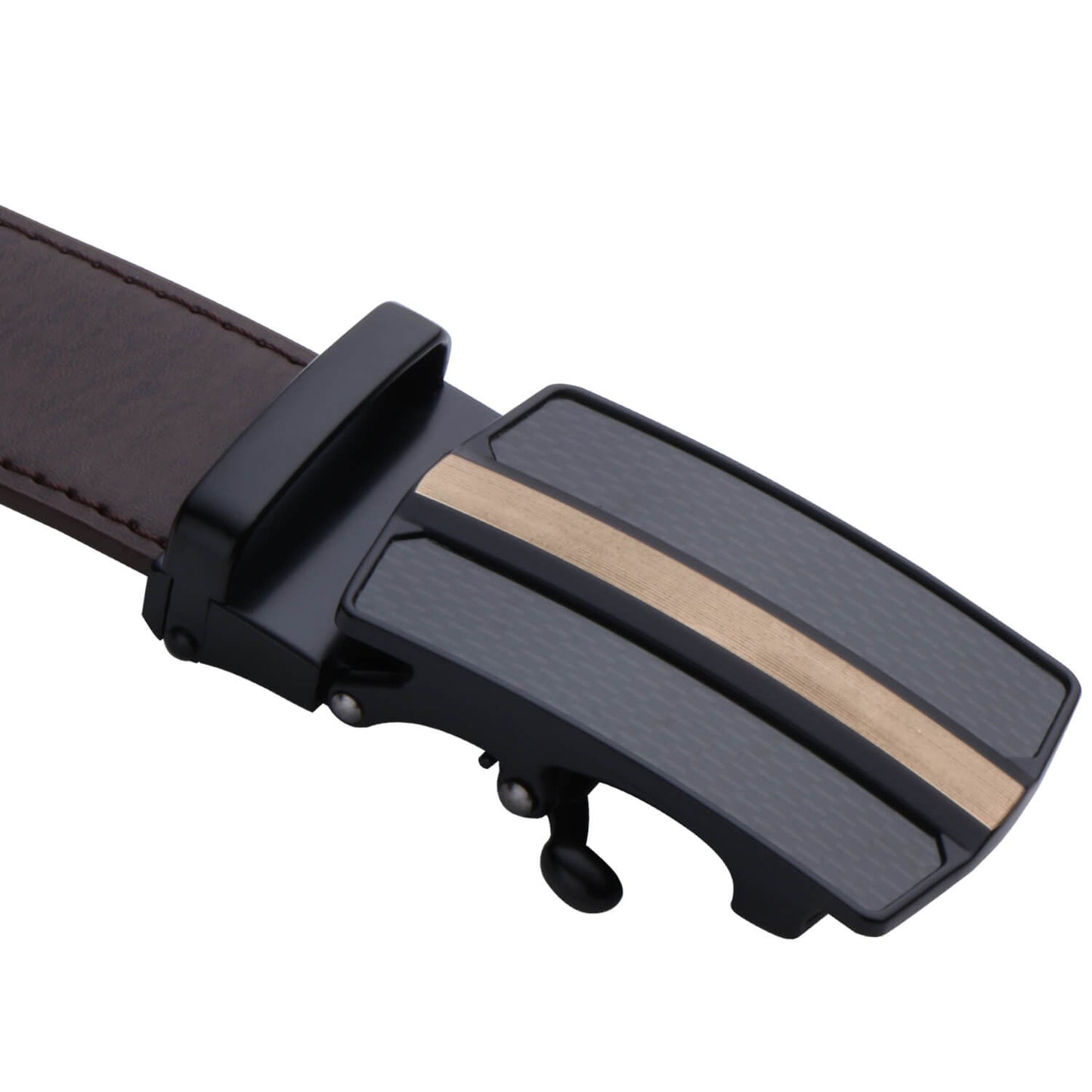 Labnoft Men's Auto-Lock PU Leather Belt, Brown