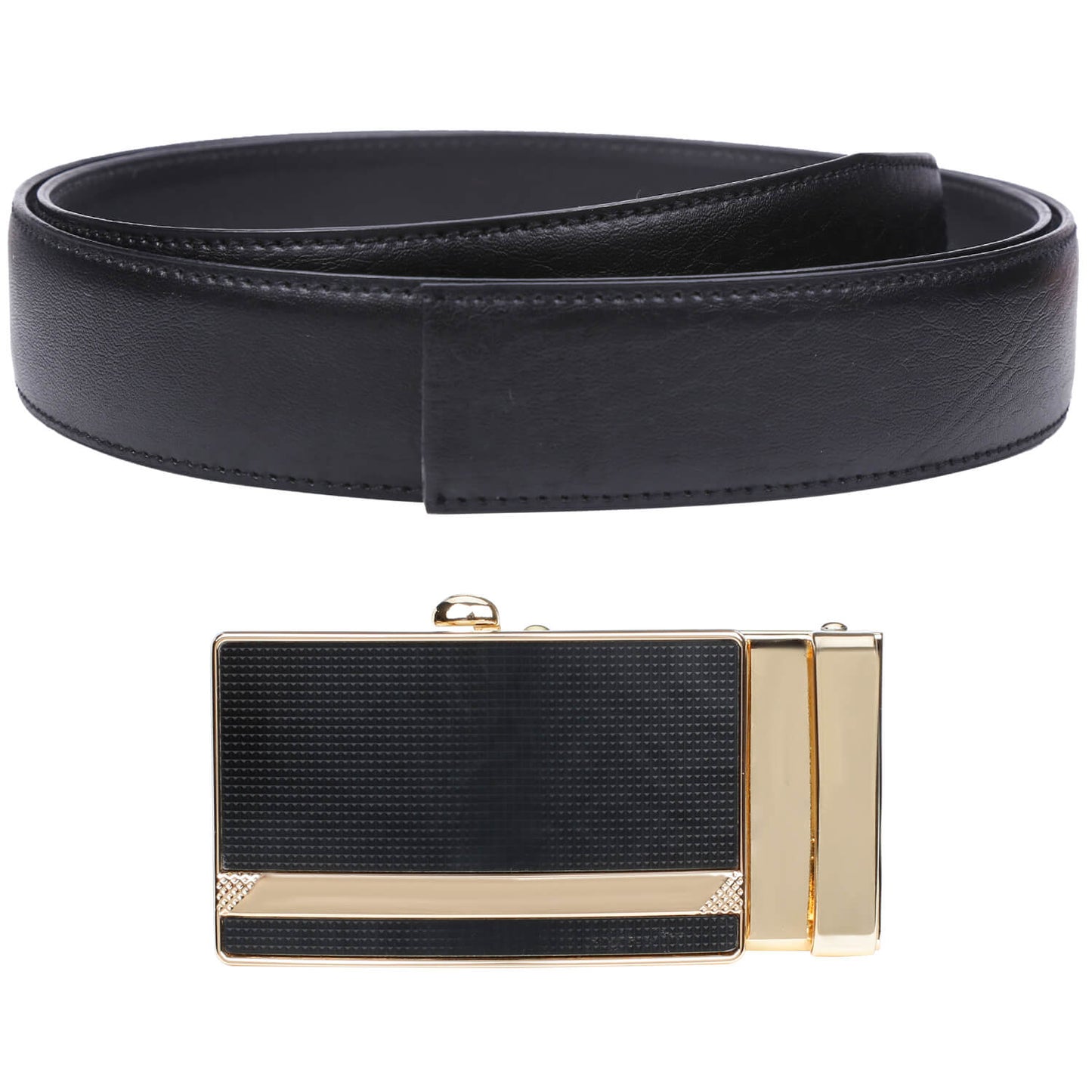 Labnoft Men's Auto-Lock PU Leather Belt, Black