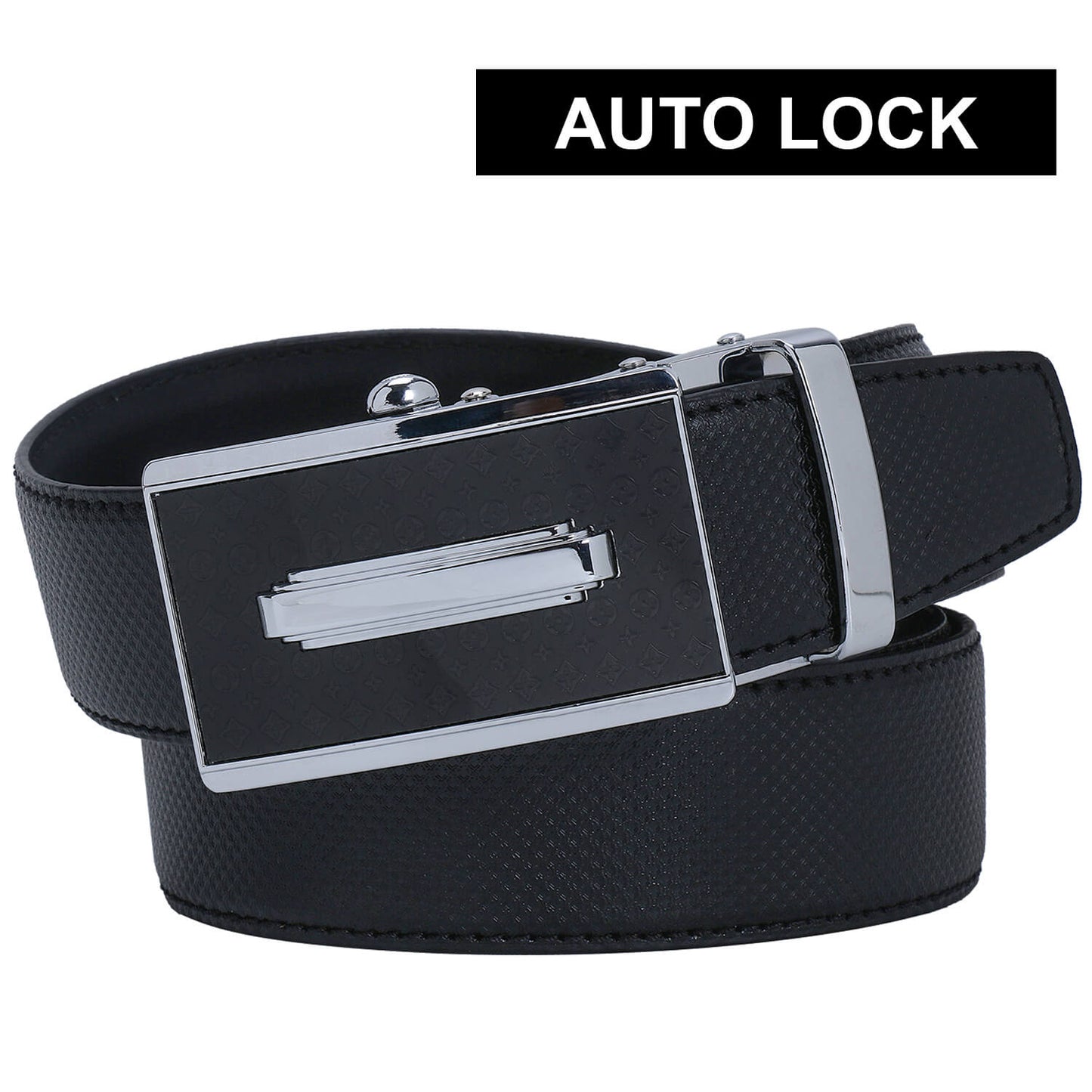 Labnoft Men's Auto-Lock PU Leather Belt, Black