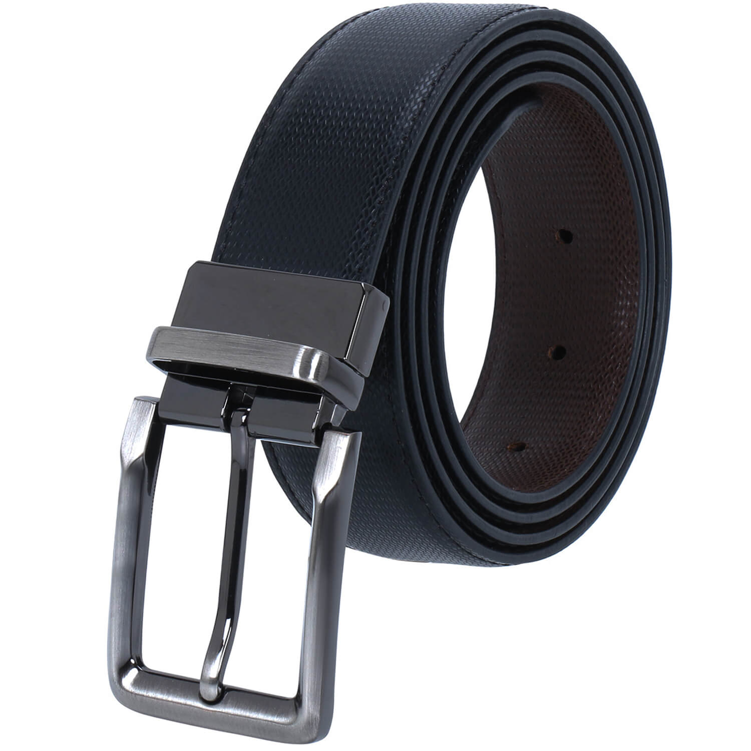 Labnoft Men's Reversible PU Leather Belt (Black & Brown)