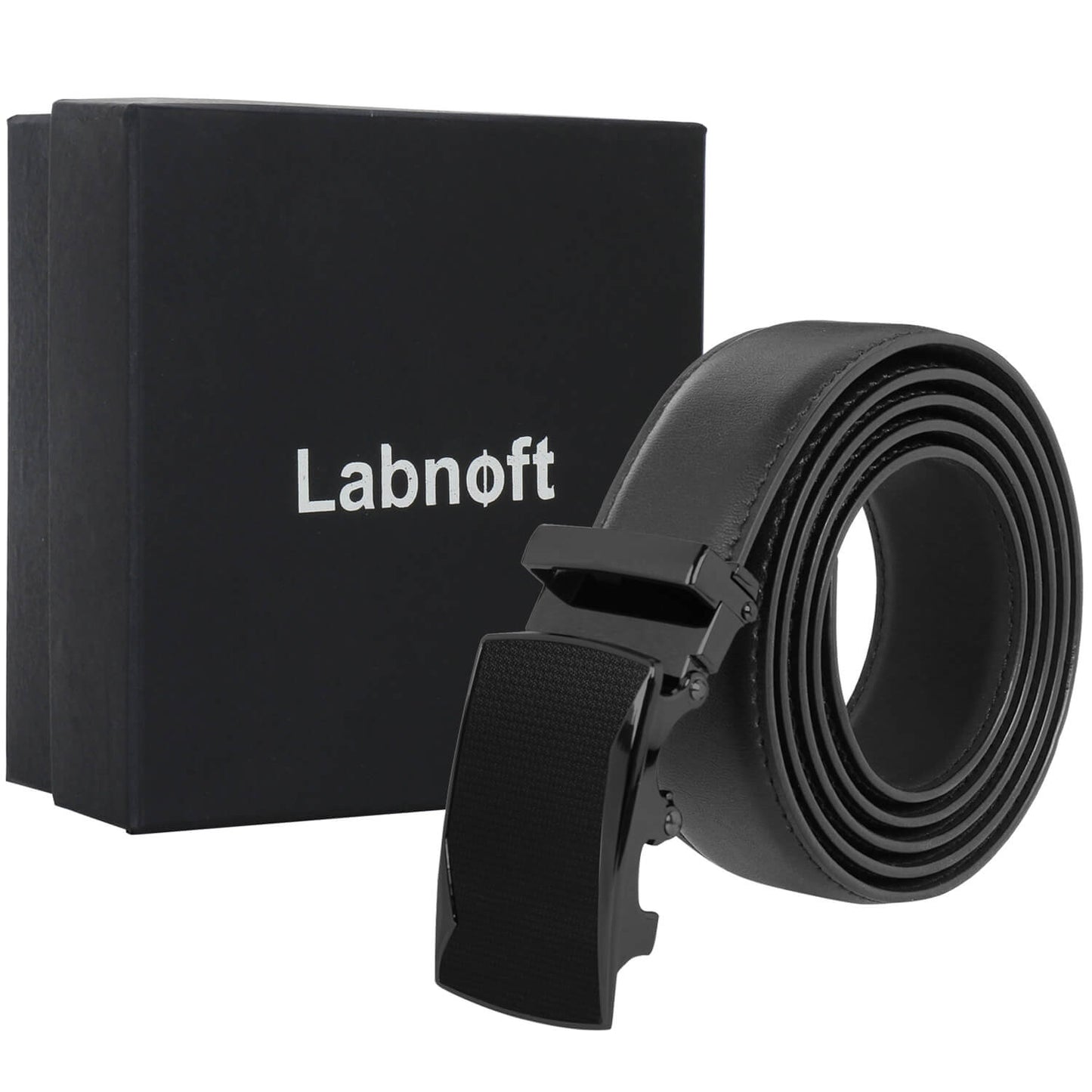 Labnoft Men's Auto-Lock PU Leather Belt, Black