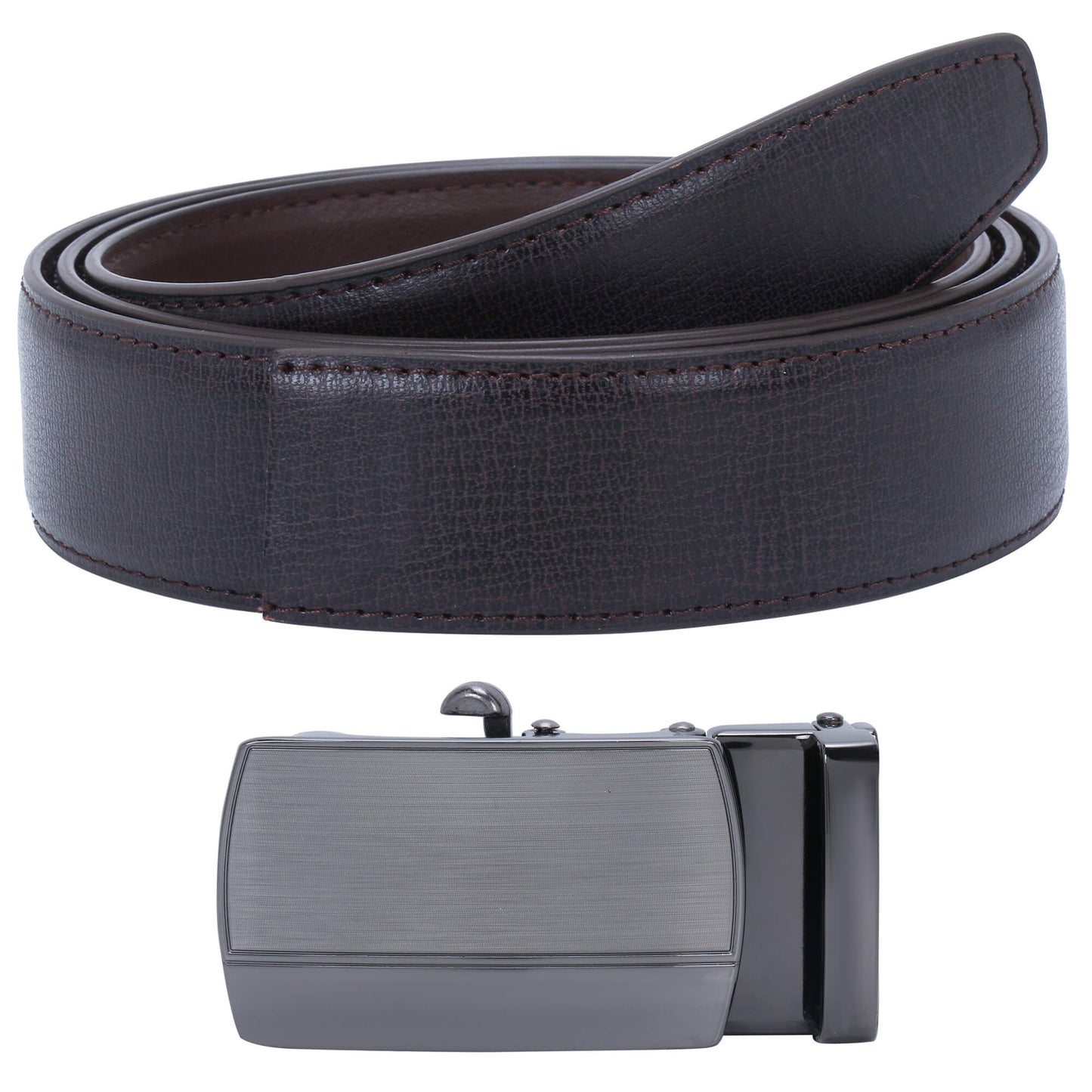 Labnoft Men's Auto-Lock PU Leather Belt, Brown