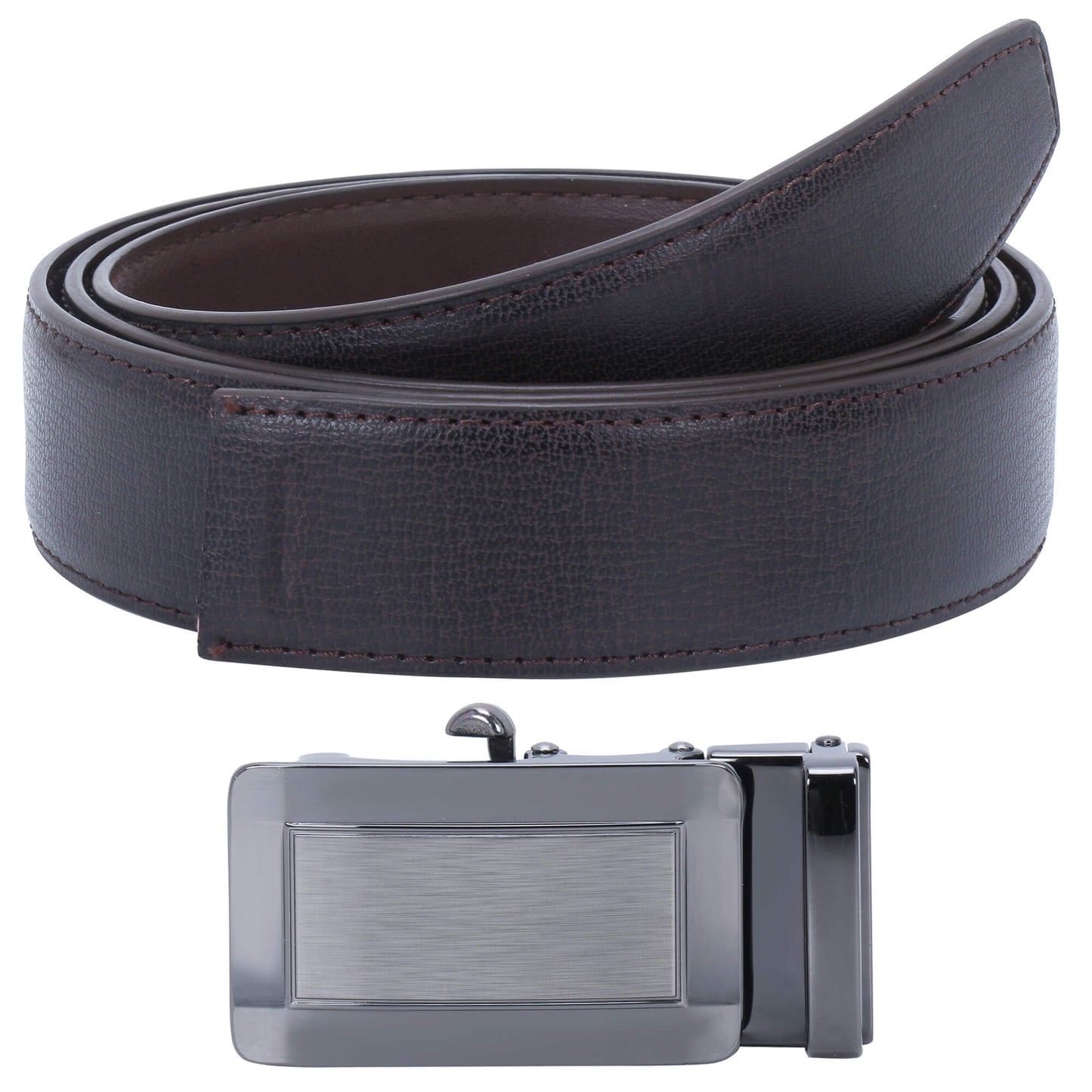 Labnoft Men's Auto-Lock PU Leather Belt, Brown