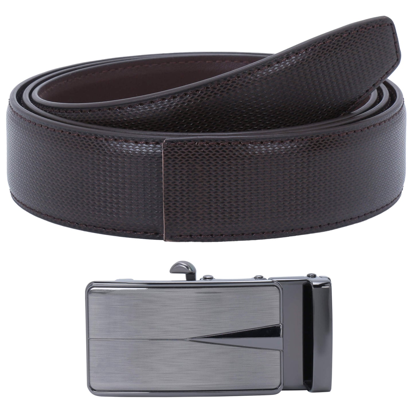 Labnoft Men's Auto-Lock PU Leather Belt, Brown