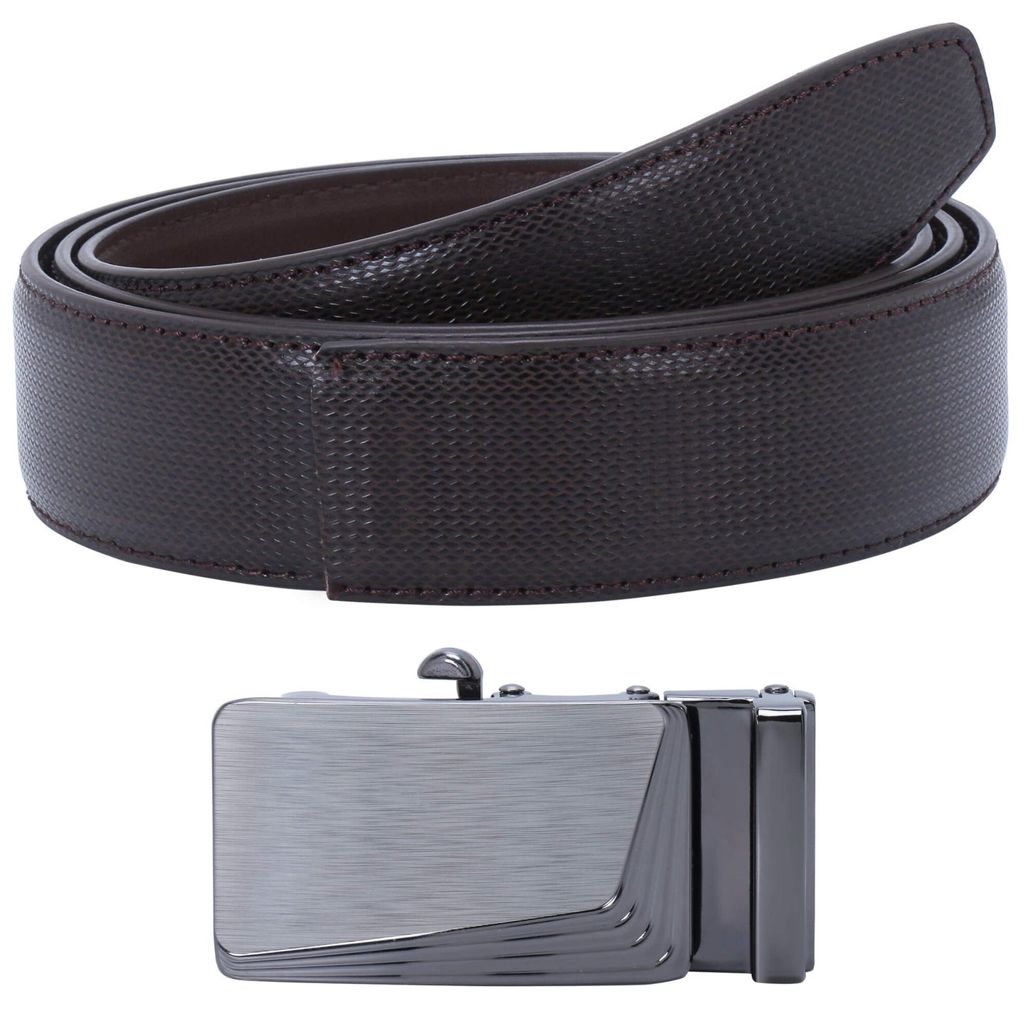 Labnoft Men's Auto-Lock PU Leather Belt, Brown