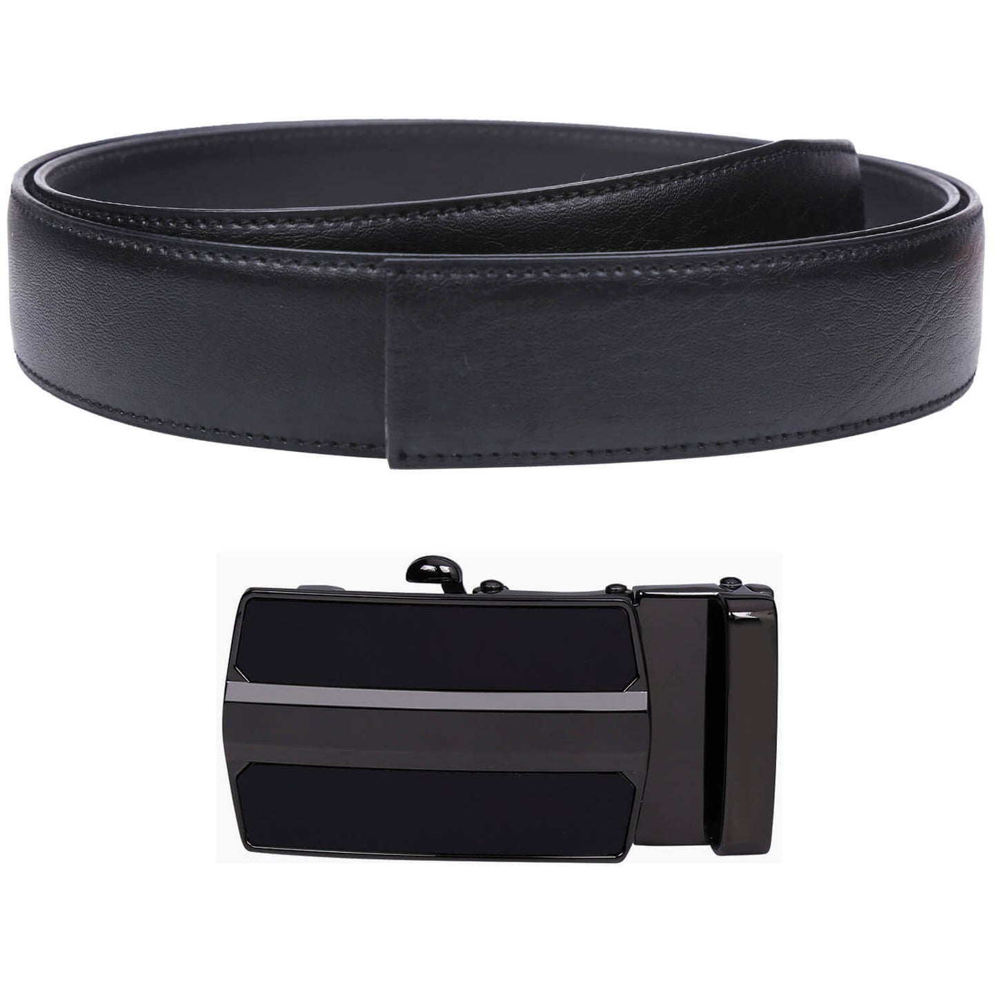 Labnoft Men's Auto-Lock PU Leather Belt, Black